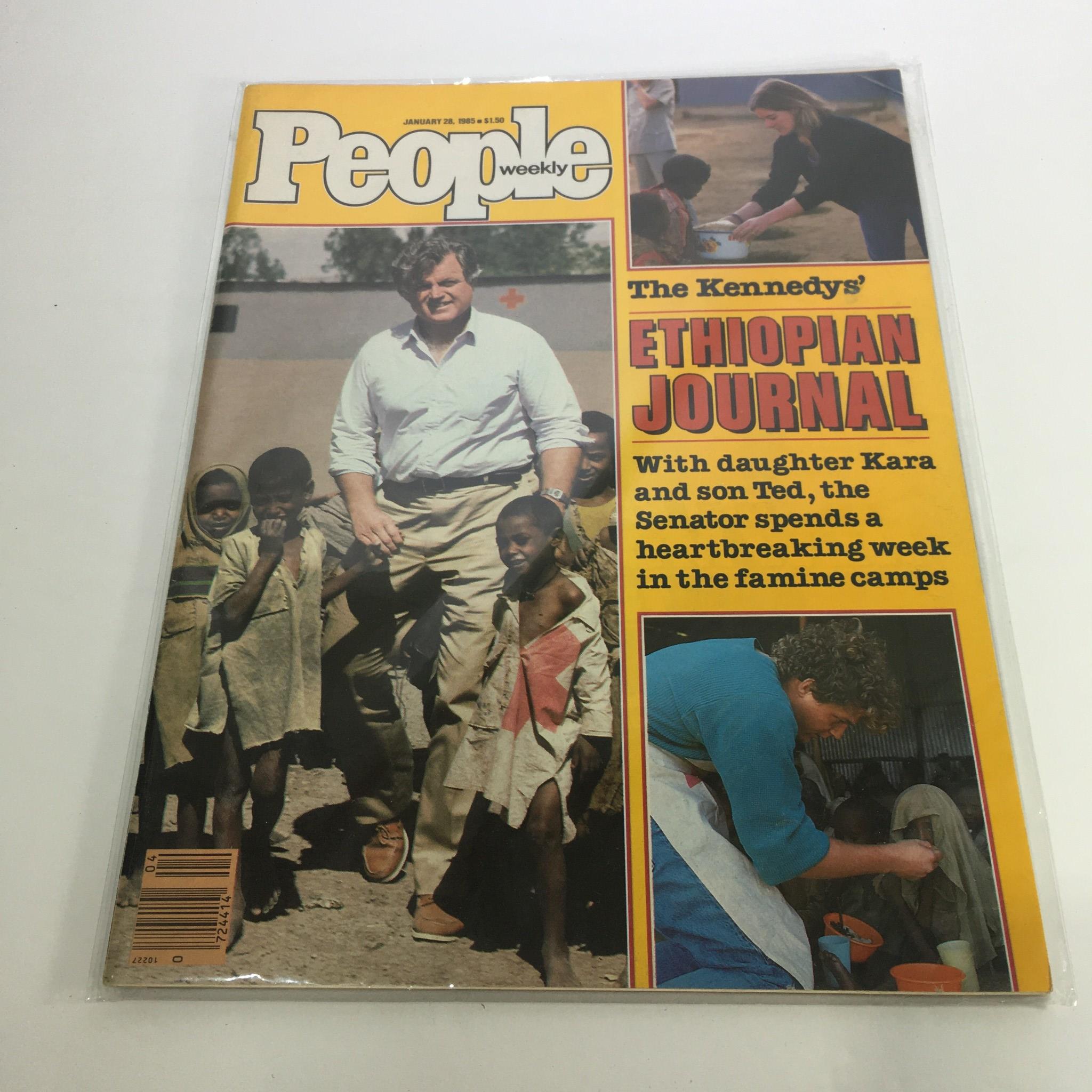 People Magazine January 28 1985 Kara & Ted Kennedy's Ethiopian Journal VG