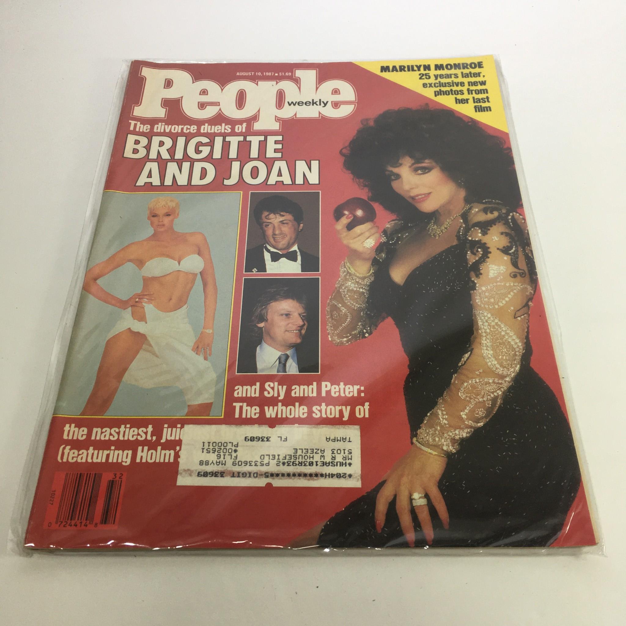 People Magazine August 10 1987 Brigitte & Joan, Sly & Peter The Divorce Duels VG