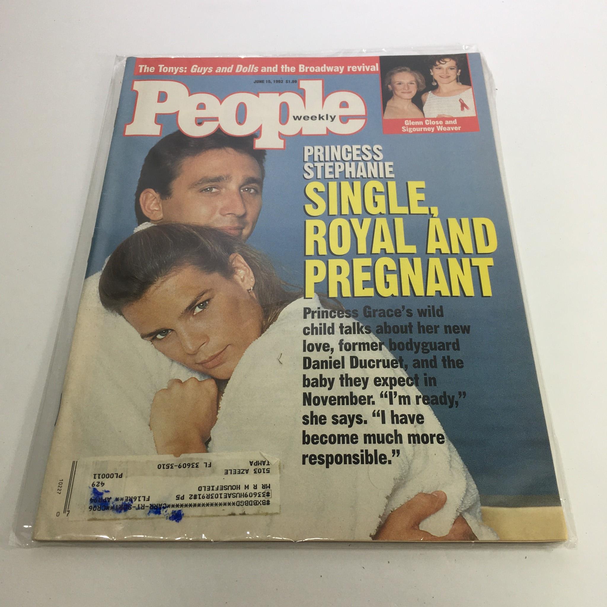 People Magazine June 15 1992 Princess Stephanie in Single, Royal and Pregnant