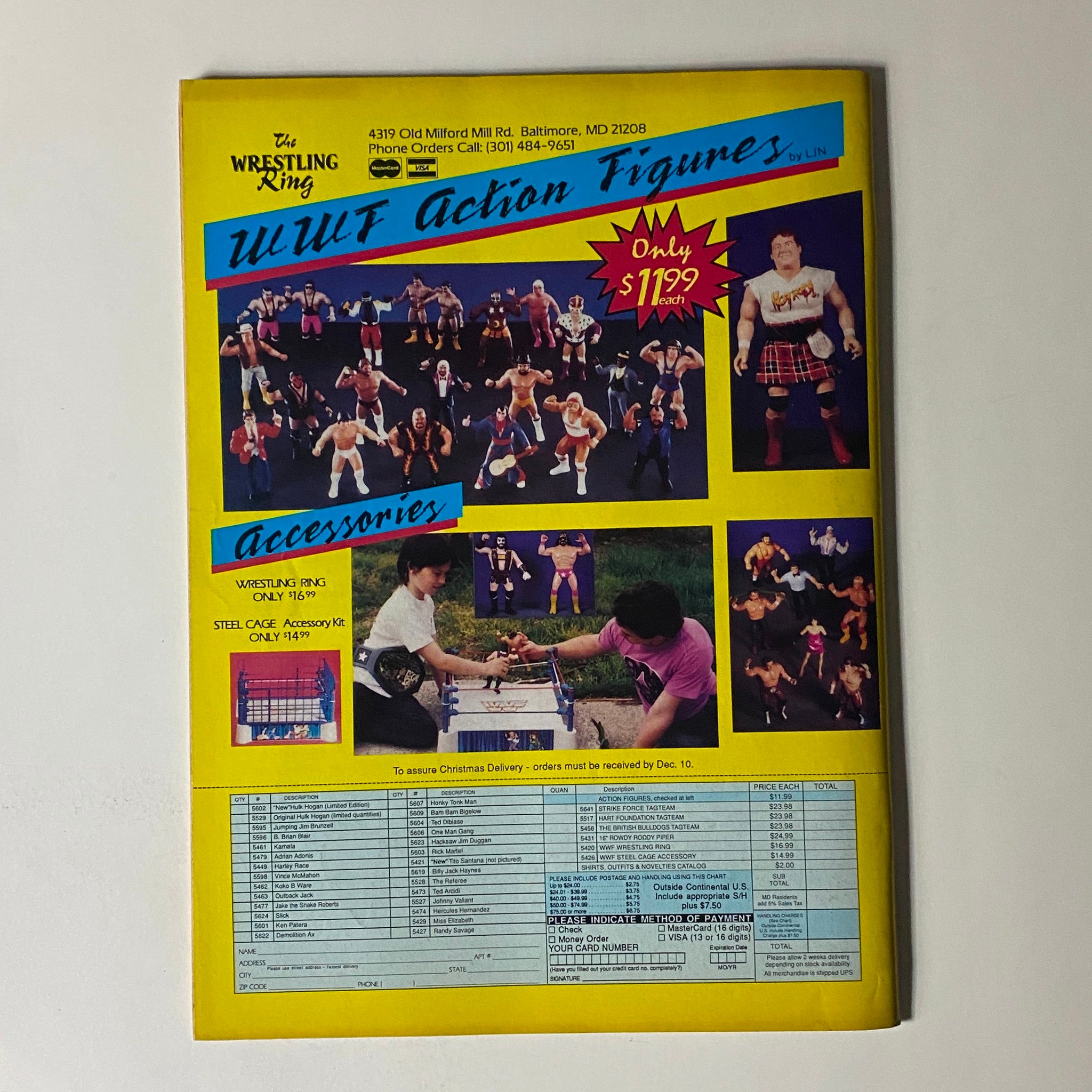 Pro Wrestling Illustrated Magazine November 1988 Hulk Hogan w Poster No Label