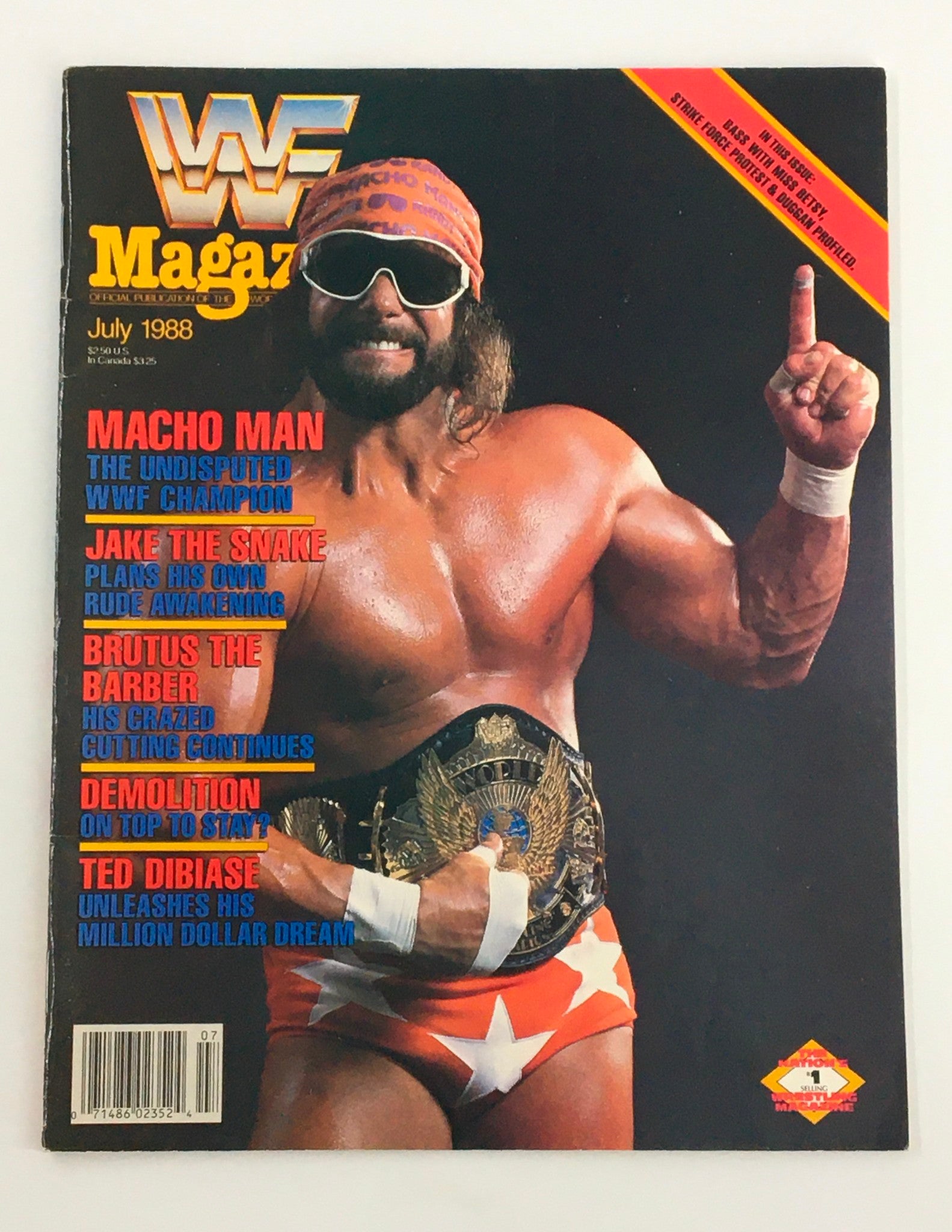 VTG WWF Magazine July 1988 Randy Savage, Jake the Snake & Brutus No Label