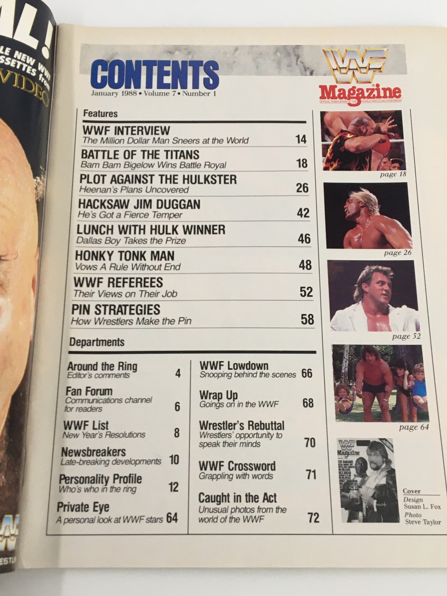 VTG WWF Magazine January 1988 Hulk Hogan, Ted DiBiase, Honky Tonk Man No Label