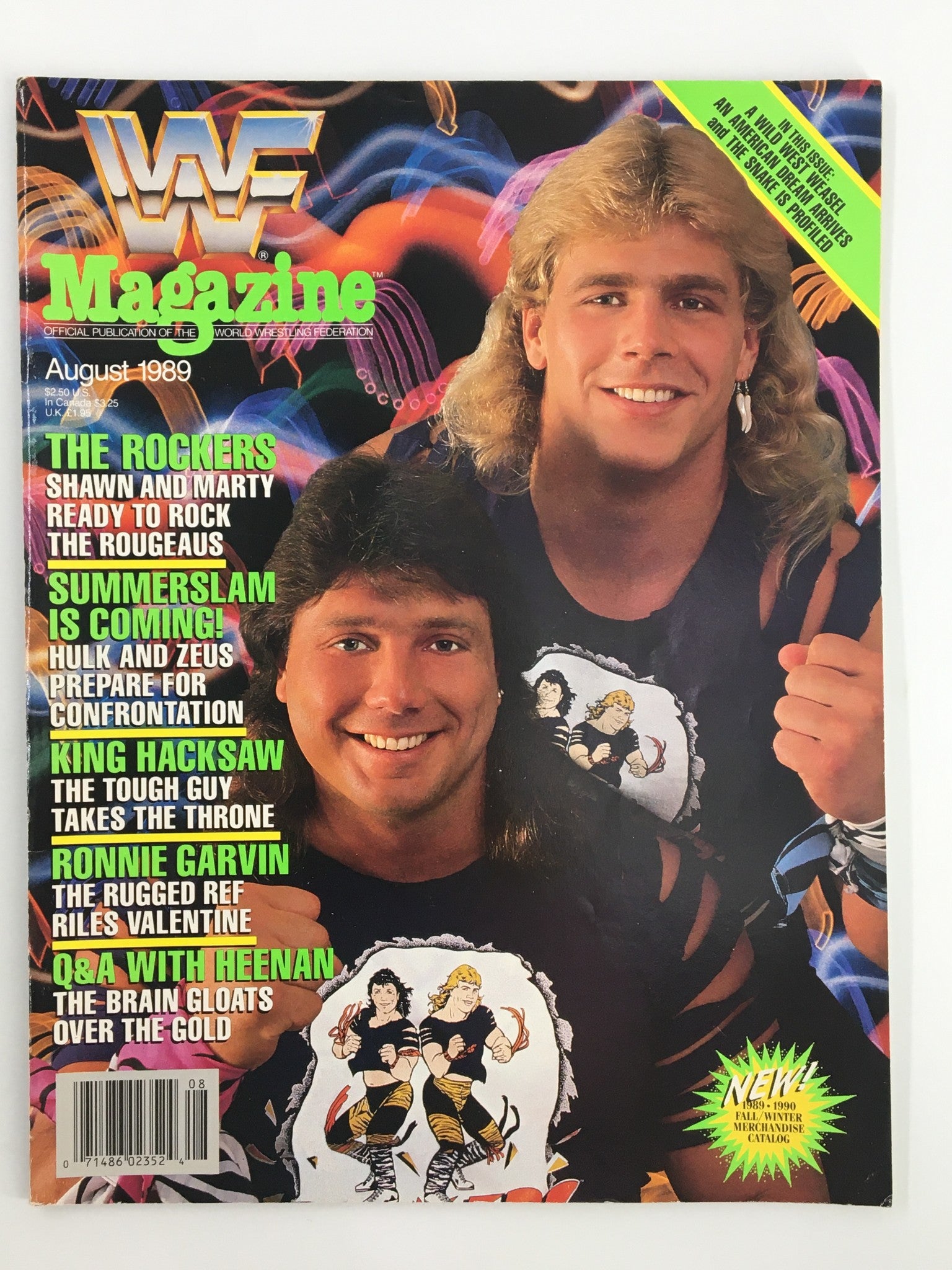 VTG WWF Magazine August 1989 The Rockers Shawn and Marty, King Hacksaw No Label