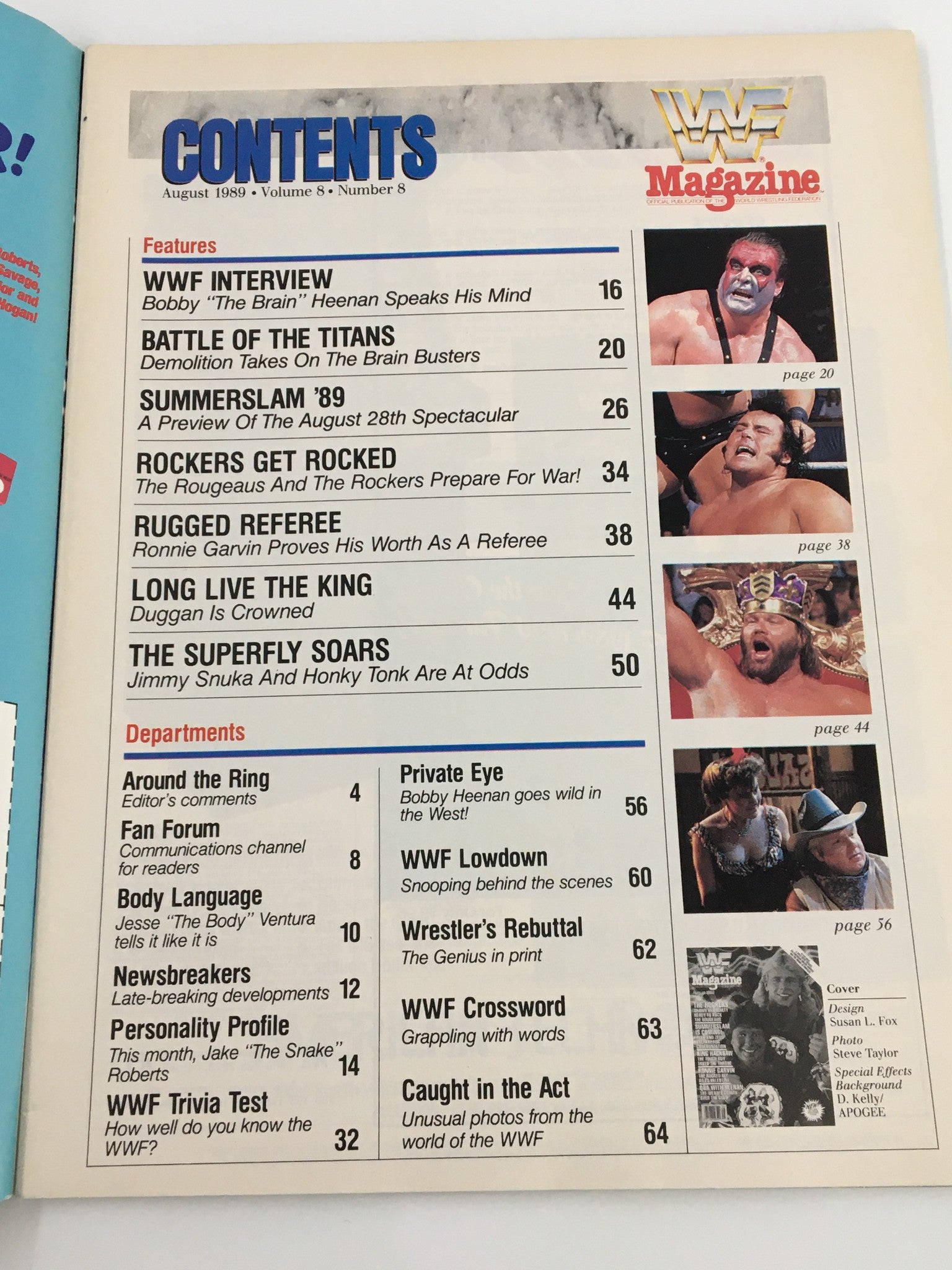 VTG WWF Magazine August 1989 The Rockers Shawn and Marty, King Hacksaw No Label