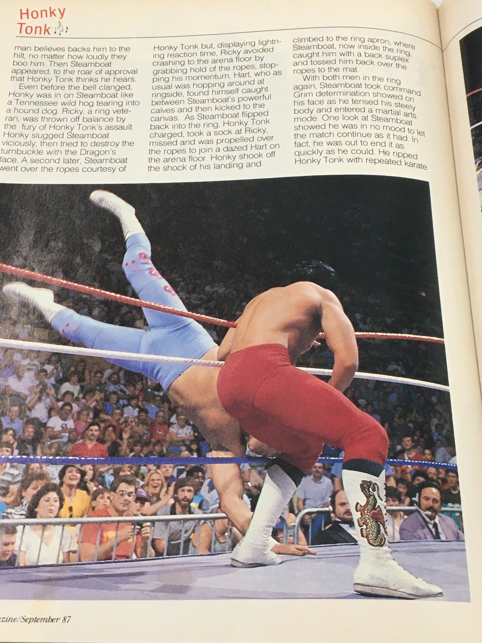 VTG WWF Magazine September 1987 Honky Tonky, Brutus the Barber and Hulk Hogan