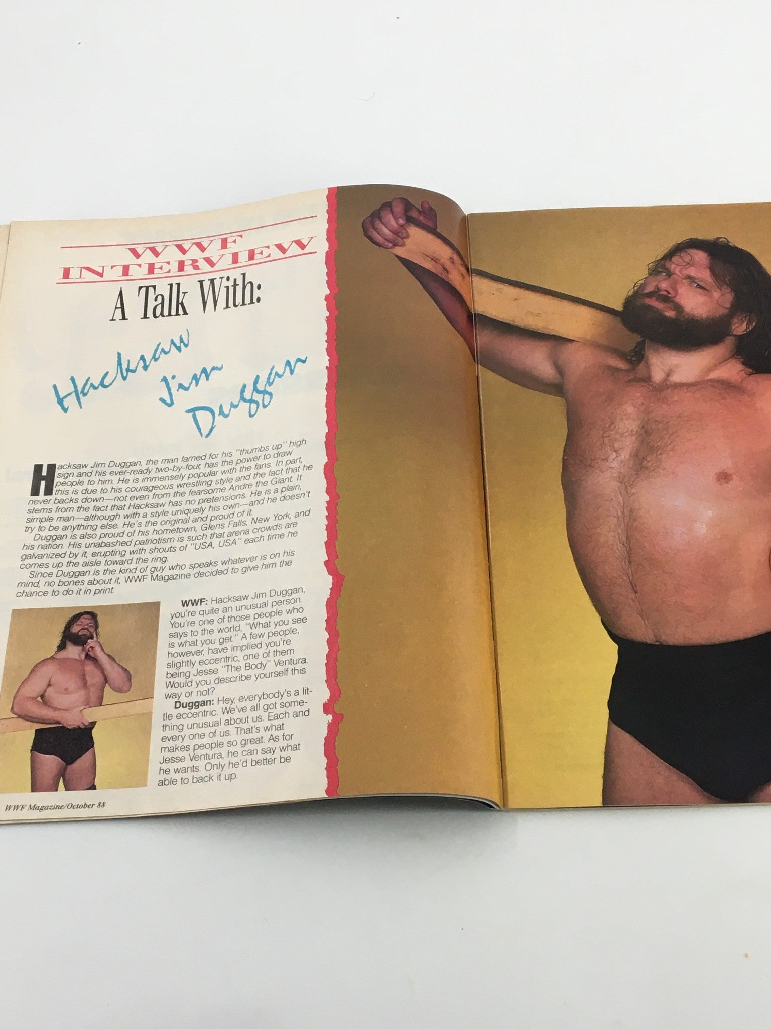 VTG WWF Magazine October 1988 Hulk Hogan and Hacksaw Jim Duggan