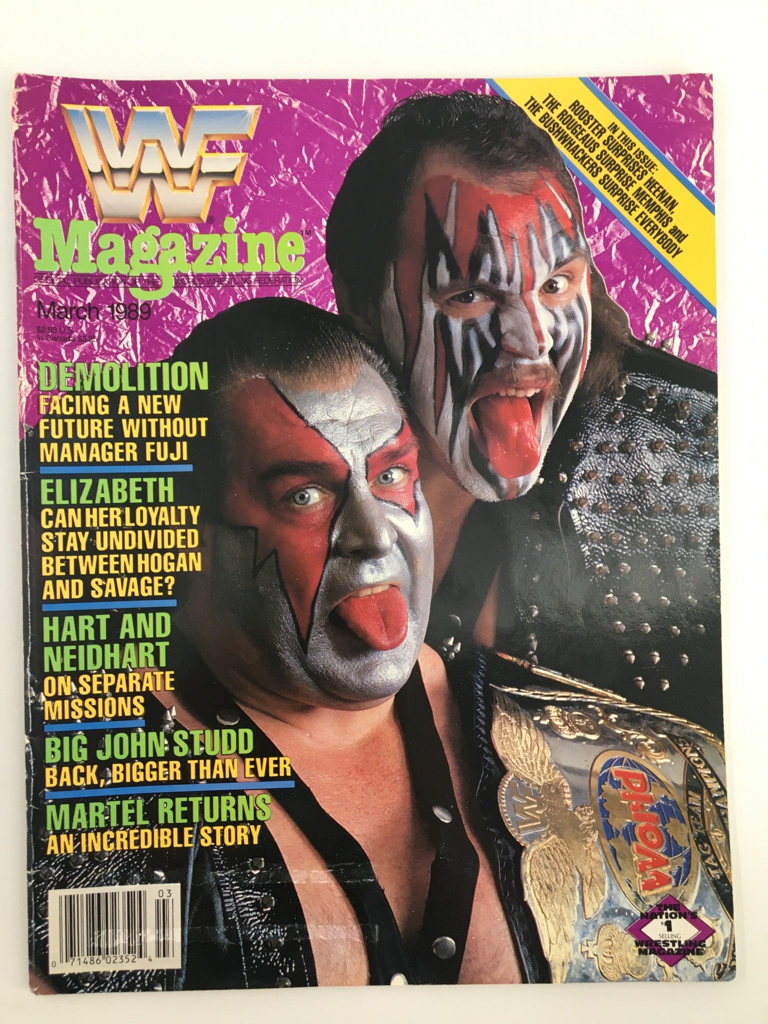 VTG WWF Magazine March 1989 Demolition, Miss Elizabeth, Hart and Neidhart