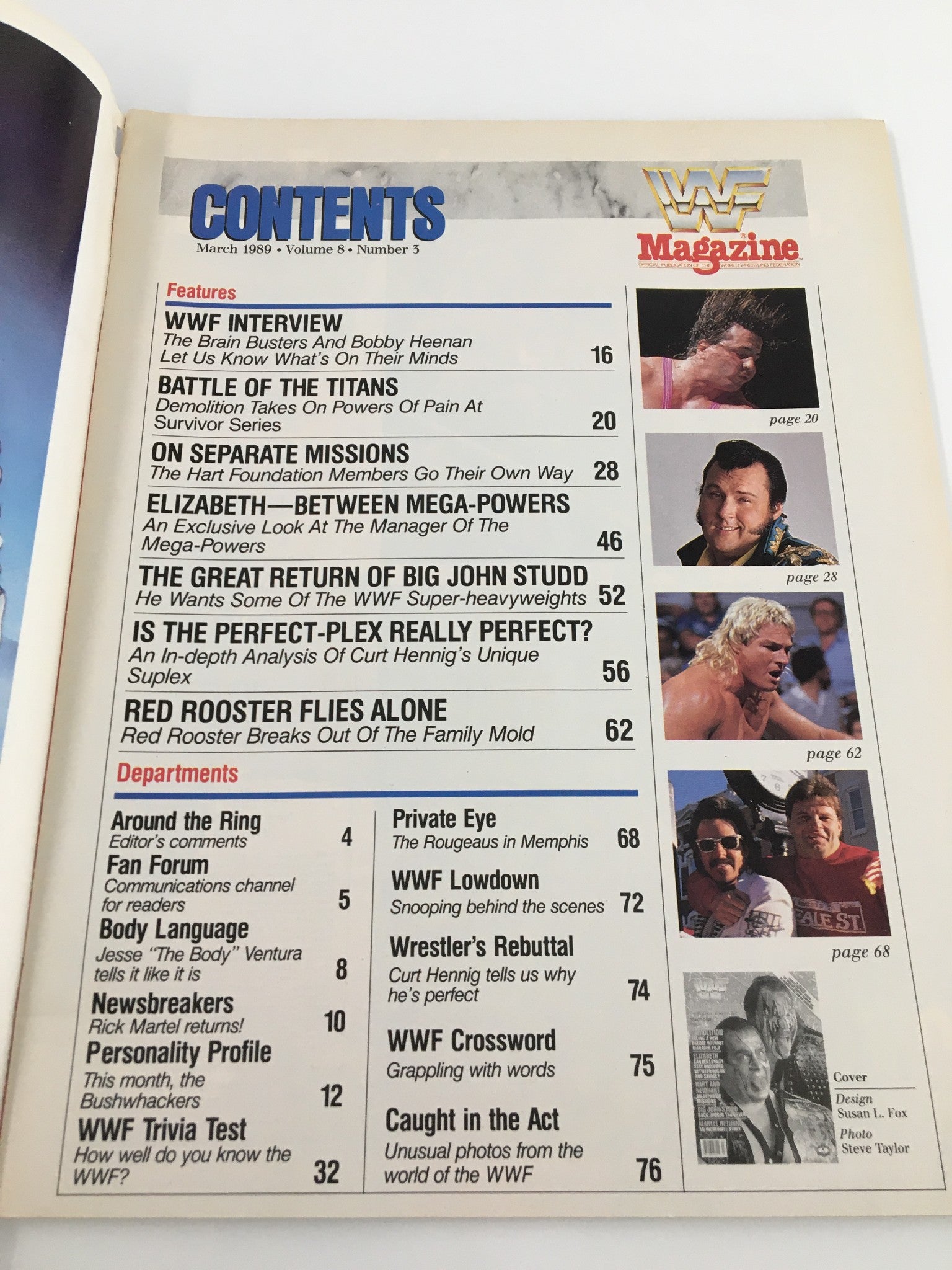 VTG WWF Magazine March 1989 Demolition, Miss Elizabeth, Hart and Neidhart