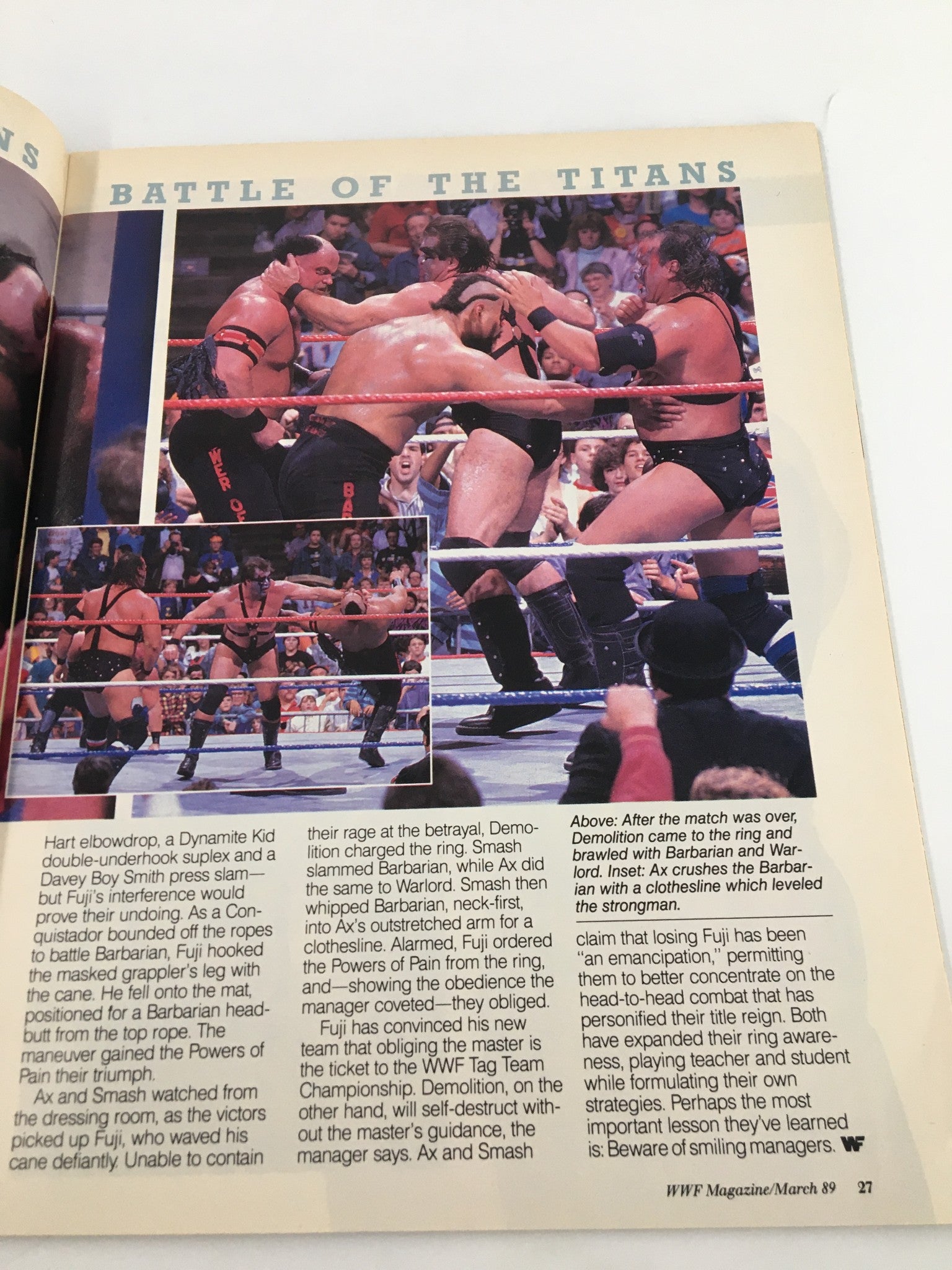 VTG WWF Magazine March 1989 Demolition, Miss Elizabeth, Hart and Neidhart