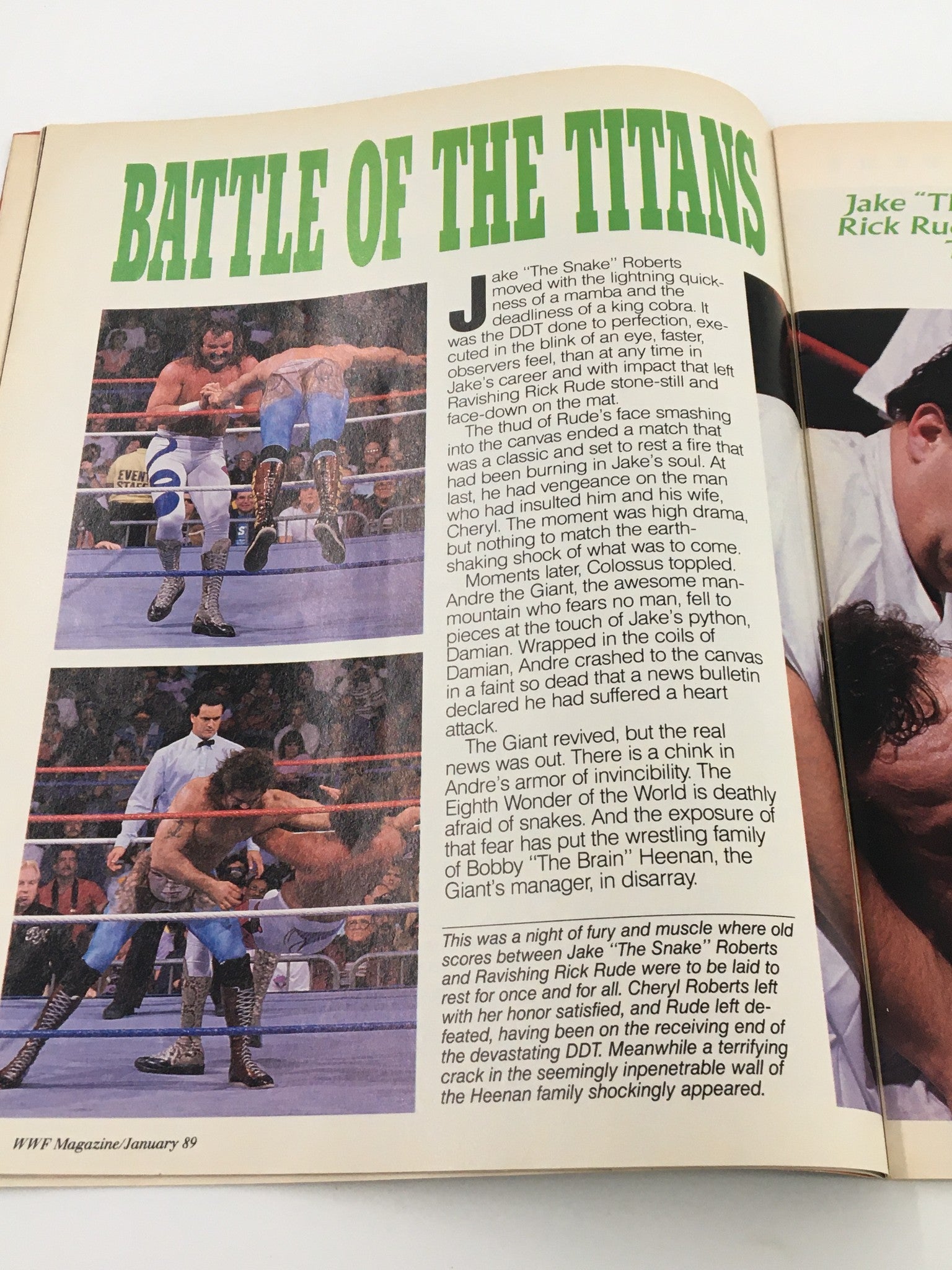 VTG WWF Magazine January 1989 Hulk Hogan and The Mighty Hercules