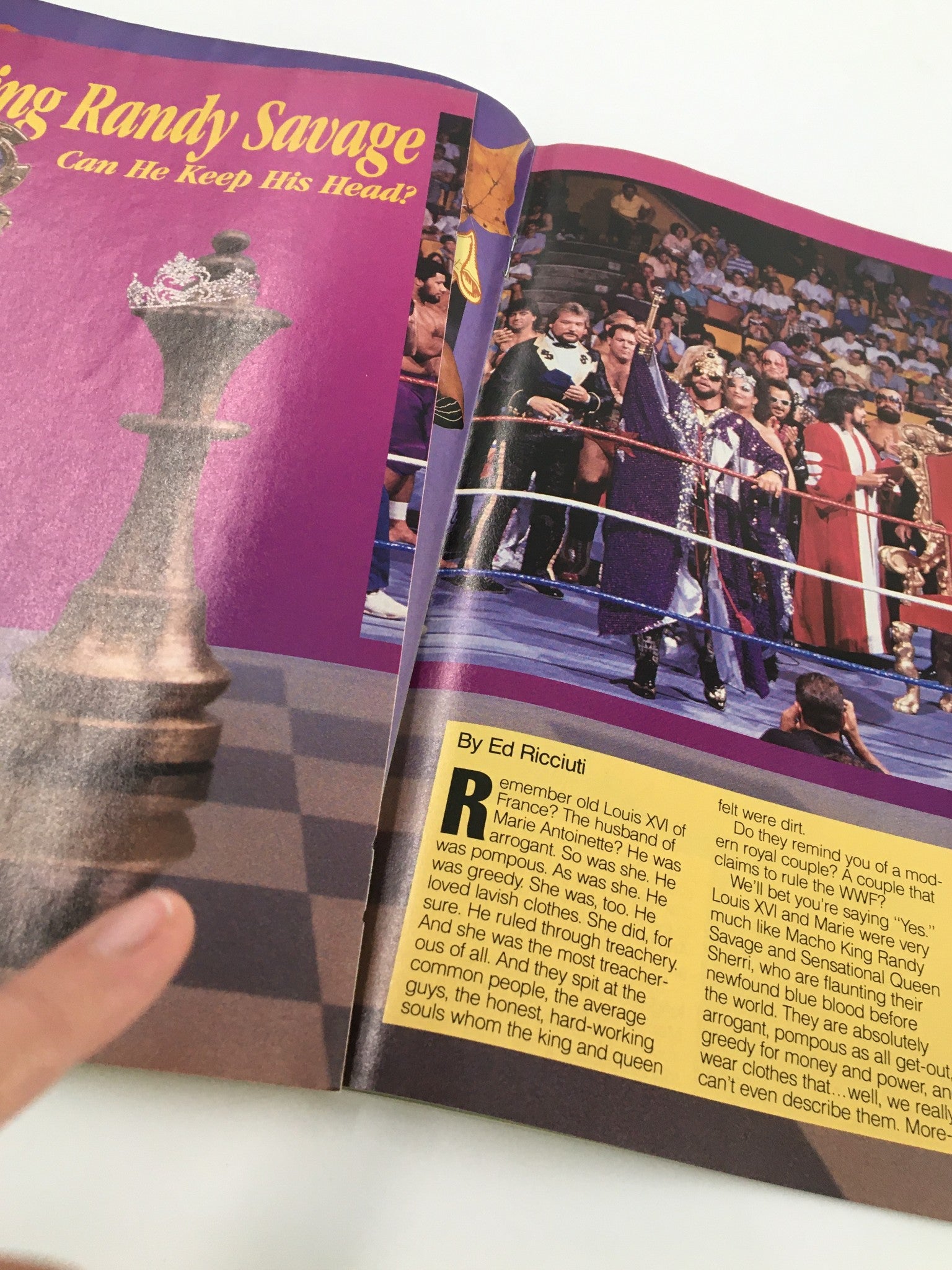 Article page from December 1989 WWF Magazine discussing Randy Savage's wrestling career and persona, capturing the essence of wrestling storytelling.