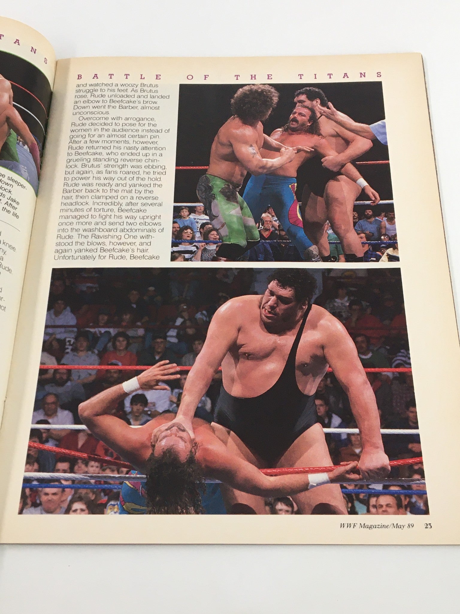 VTG WWF Magazine May 1989 Ted DiBiase, Hulk Hogan, Studd and Andre the Giant