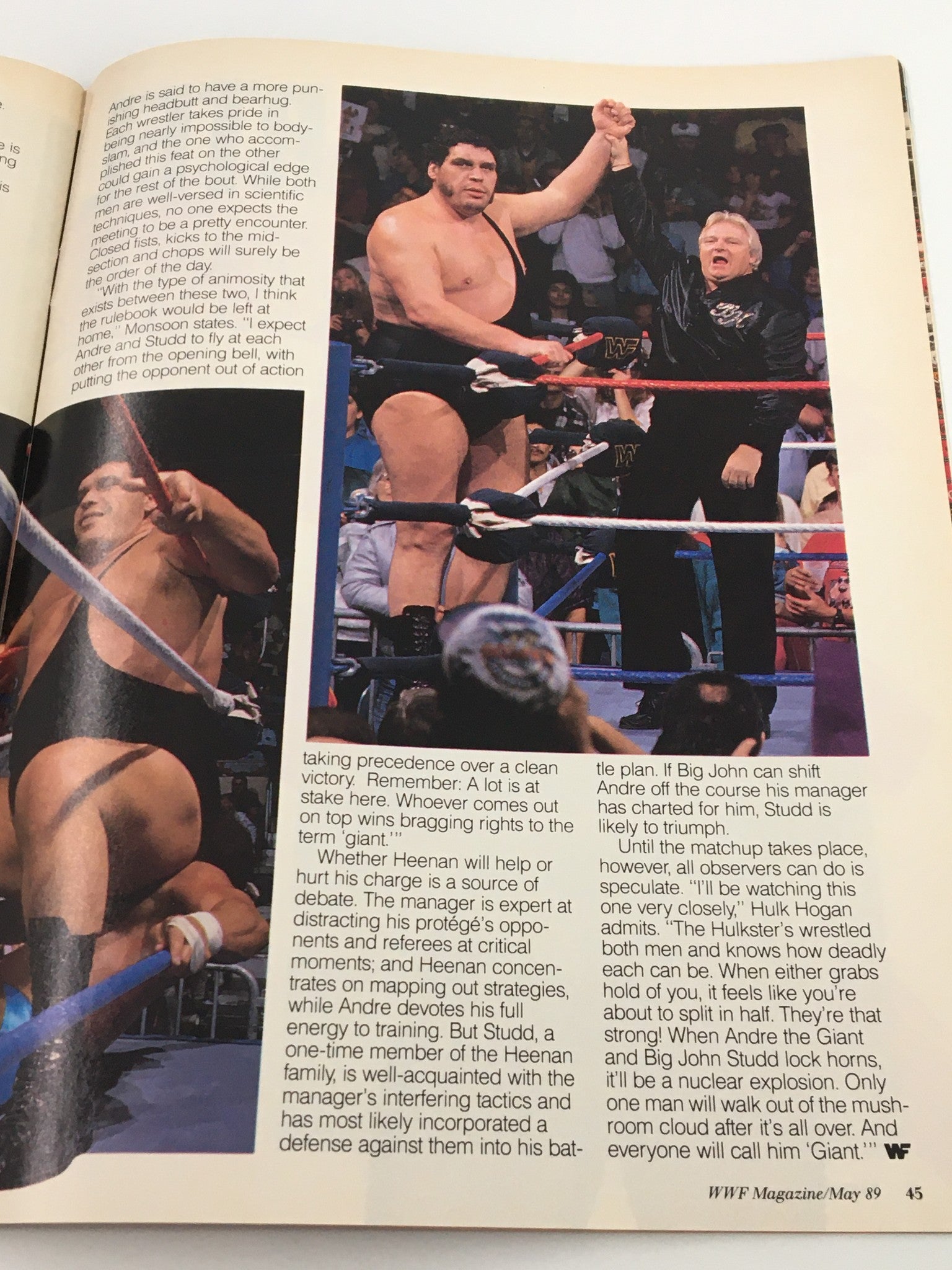 VTG WWF Magazine May 1989 Ted DiBiase, Hulk Hogan, Studd and Andre the Giant