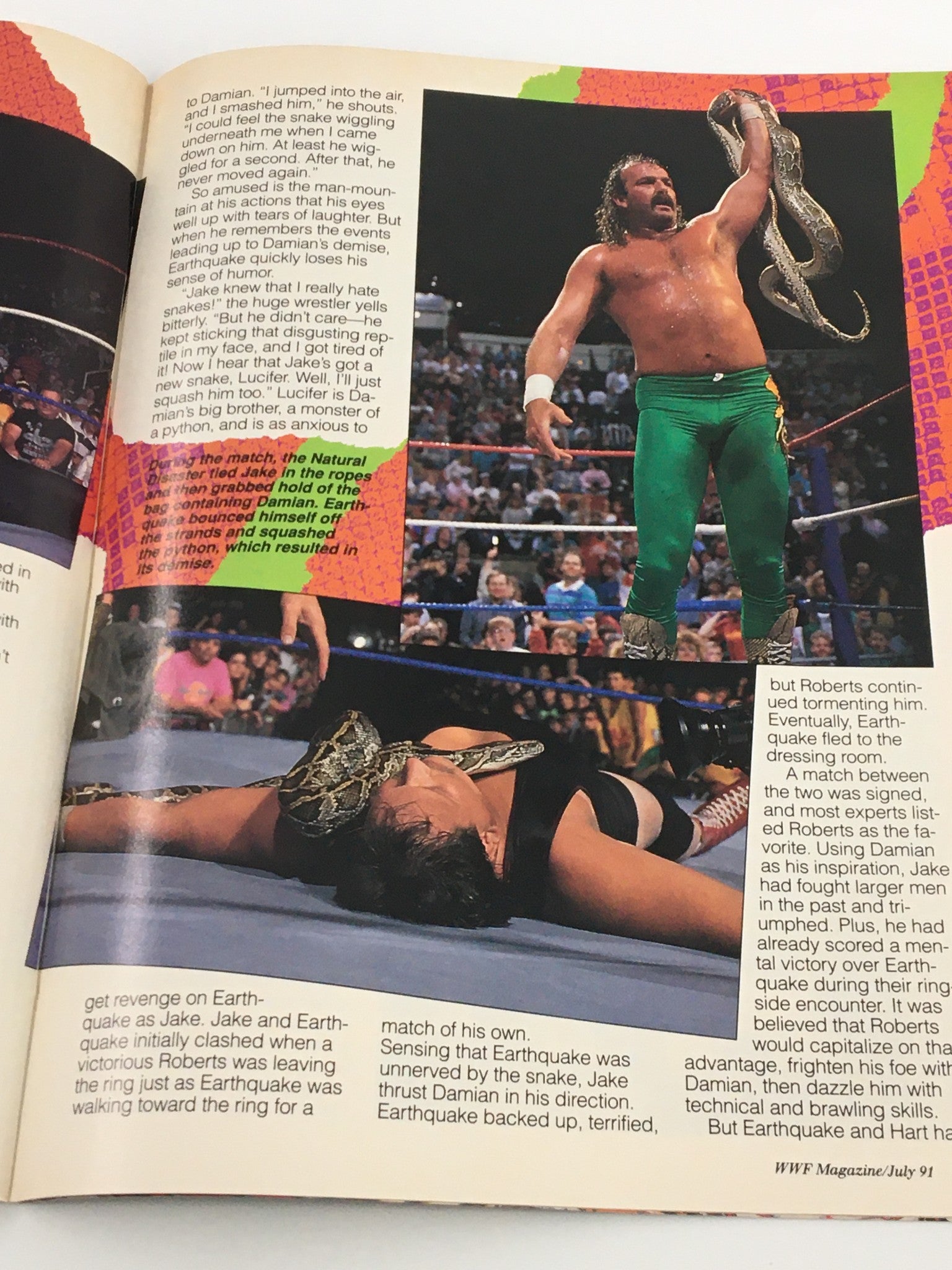 VTG WWF Magazine July 1991 Jake the Snake, Ultimate Warrior and Hacksaw