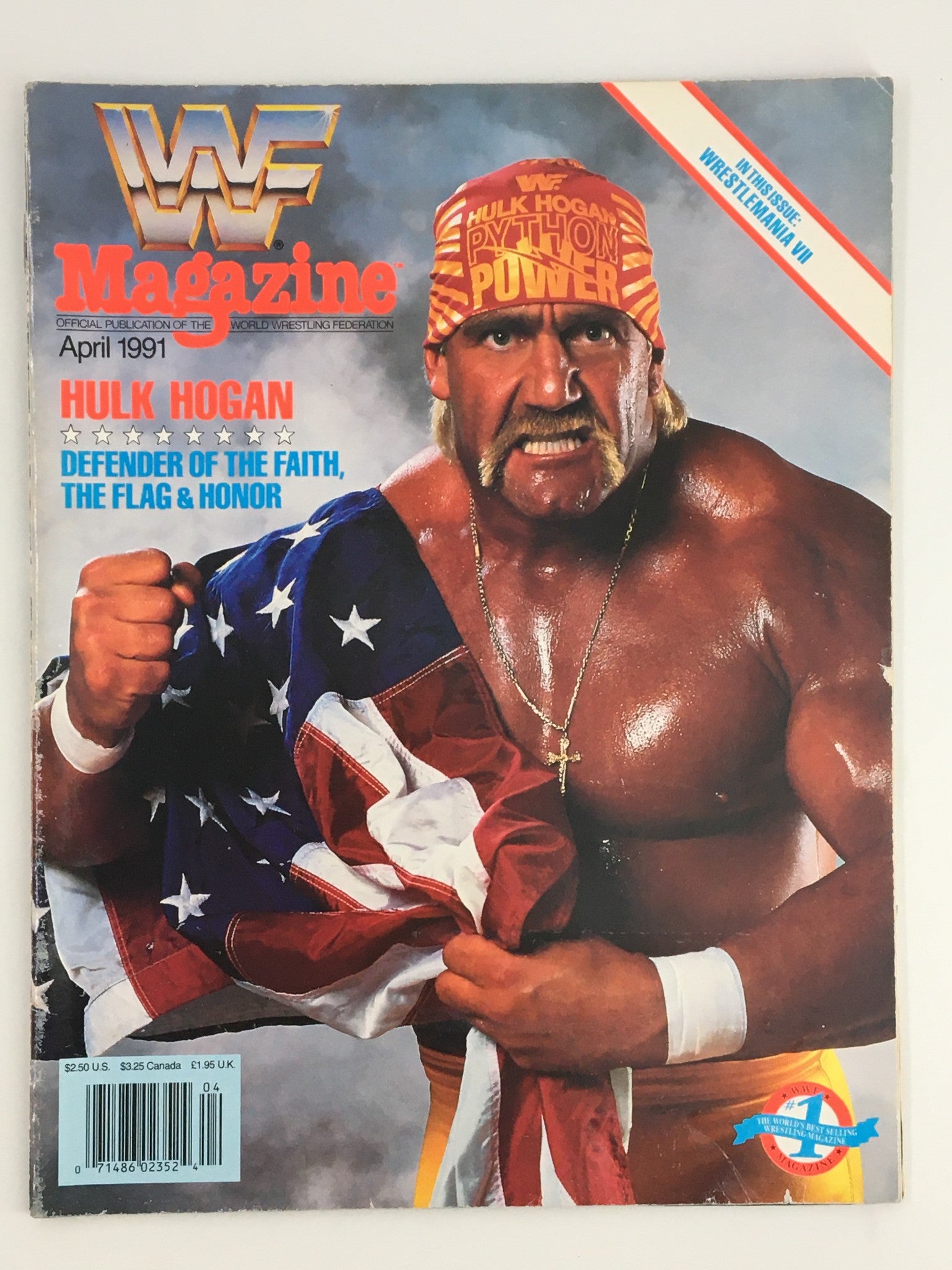 VTG WWF Magazine April 1991 Hulk Hogan Defender of the Faith, The Flag & Honor