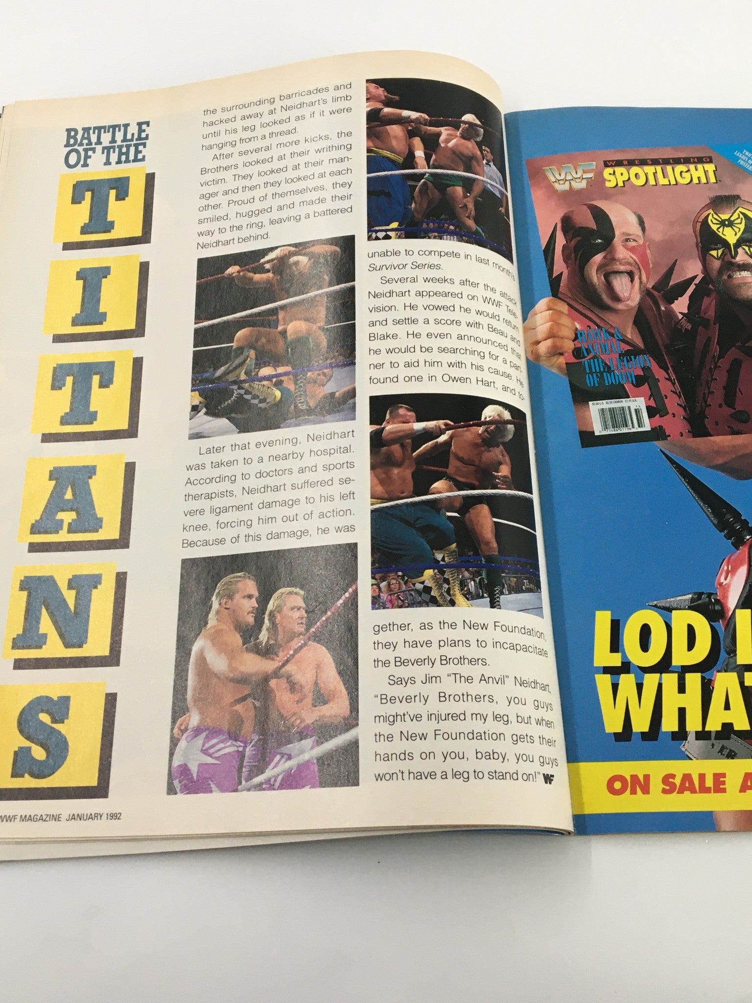 VTG WWF Magazine January 1992 The Undertaker, Macho Man and Bret Hart