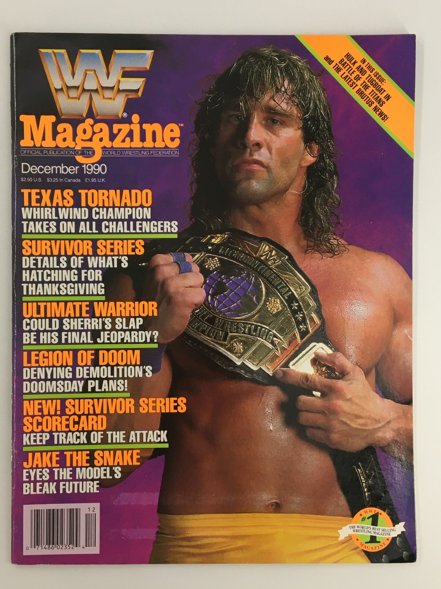 VTG WWF Magazine December 1990 Kerry Von Erich, Ultimate Warrior & Jake Snake