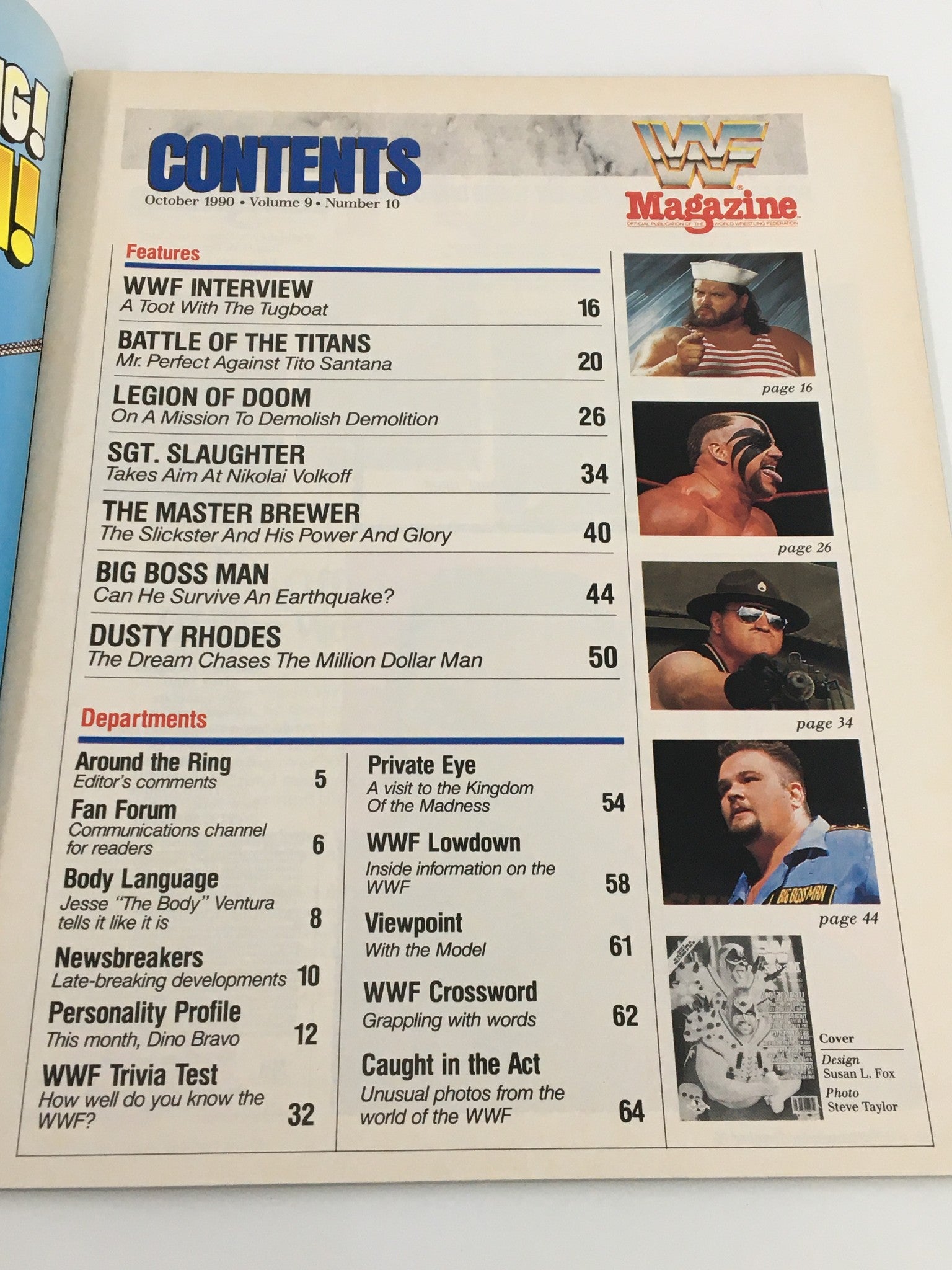 VTG WWF Magazine October 1990 Legion of Doom, Sgt. Slaughter and Dusty Rhodes