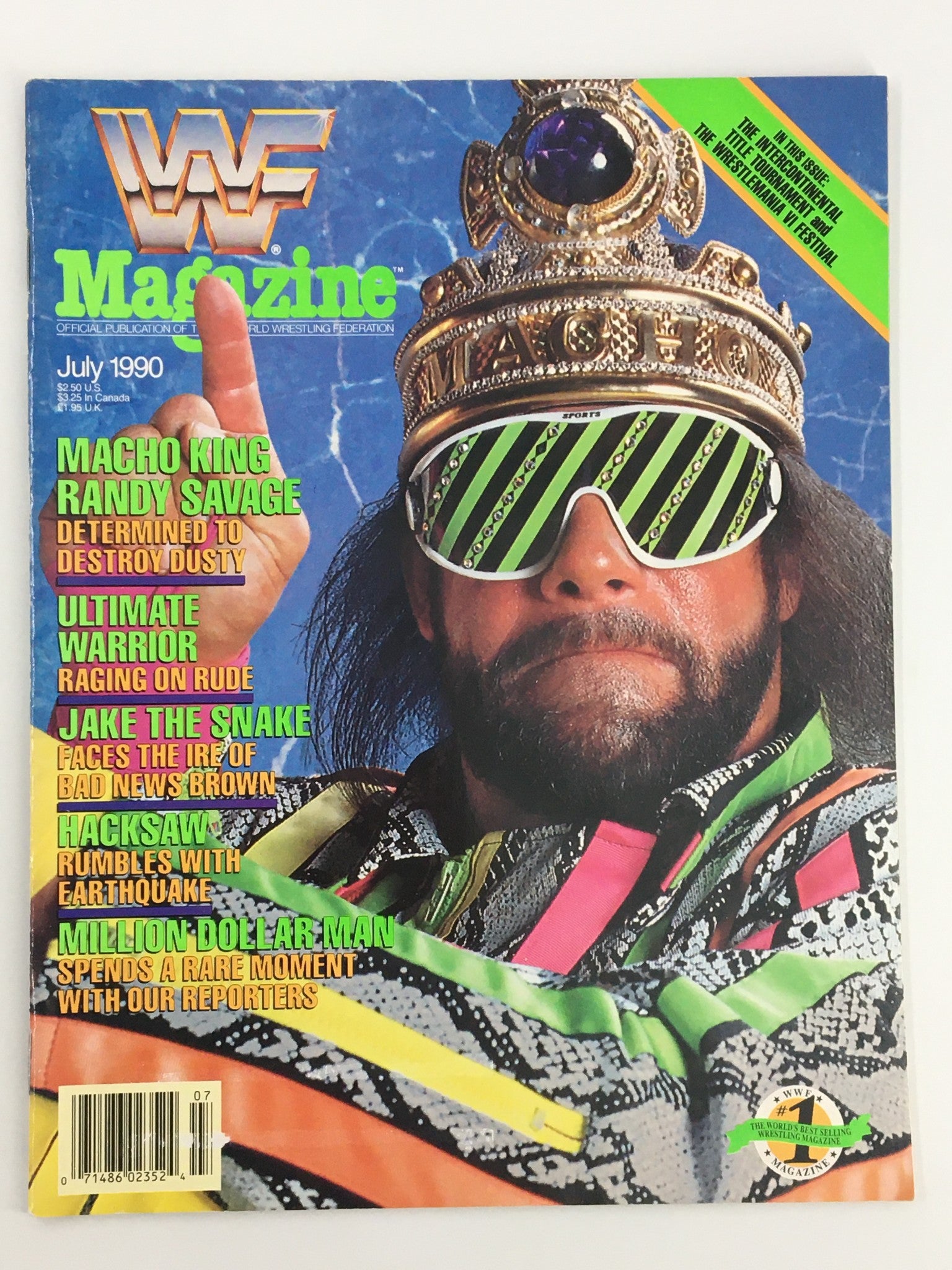 VTG WWF Magazine July 1990 Randy Savage, Ultimate Warrior and Jake the Snake