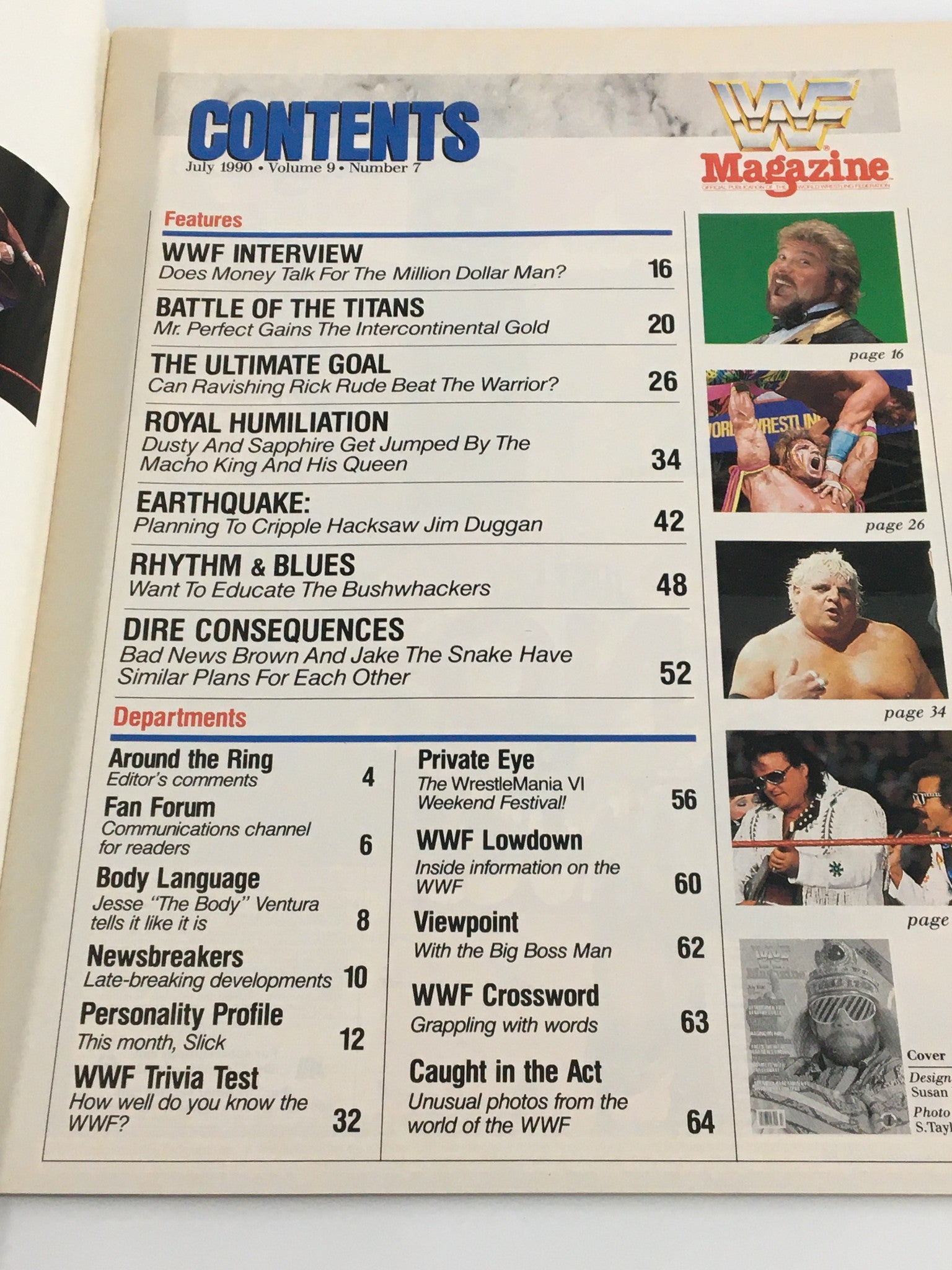 VTG WWF Magazine July 1990 Randy Savage, Ultimate Warrior and Jake the Snake