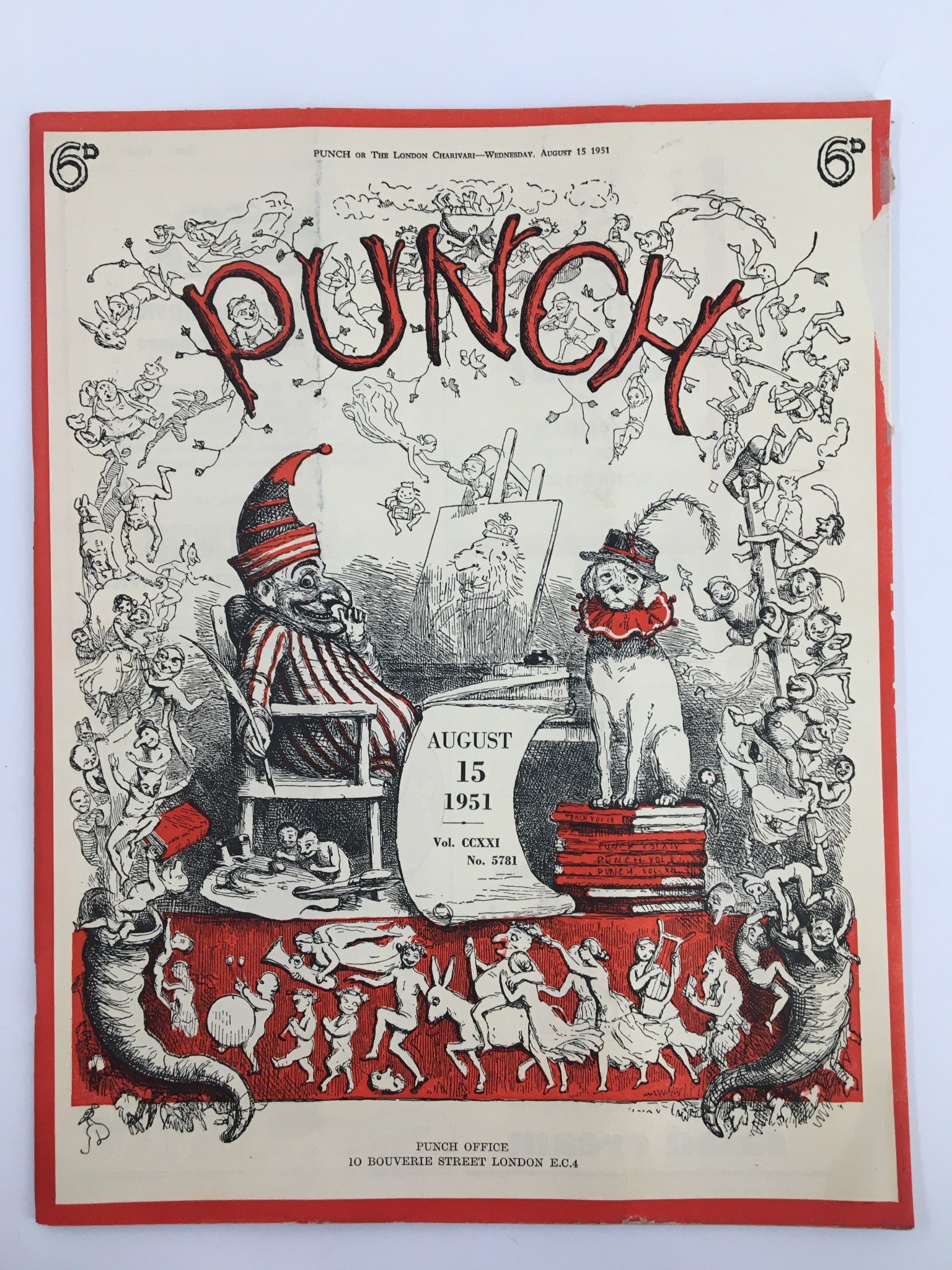 VTG Punch August 15 1951 WWII Cartoon & Humour Magazine No Label