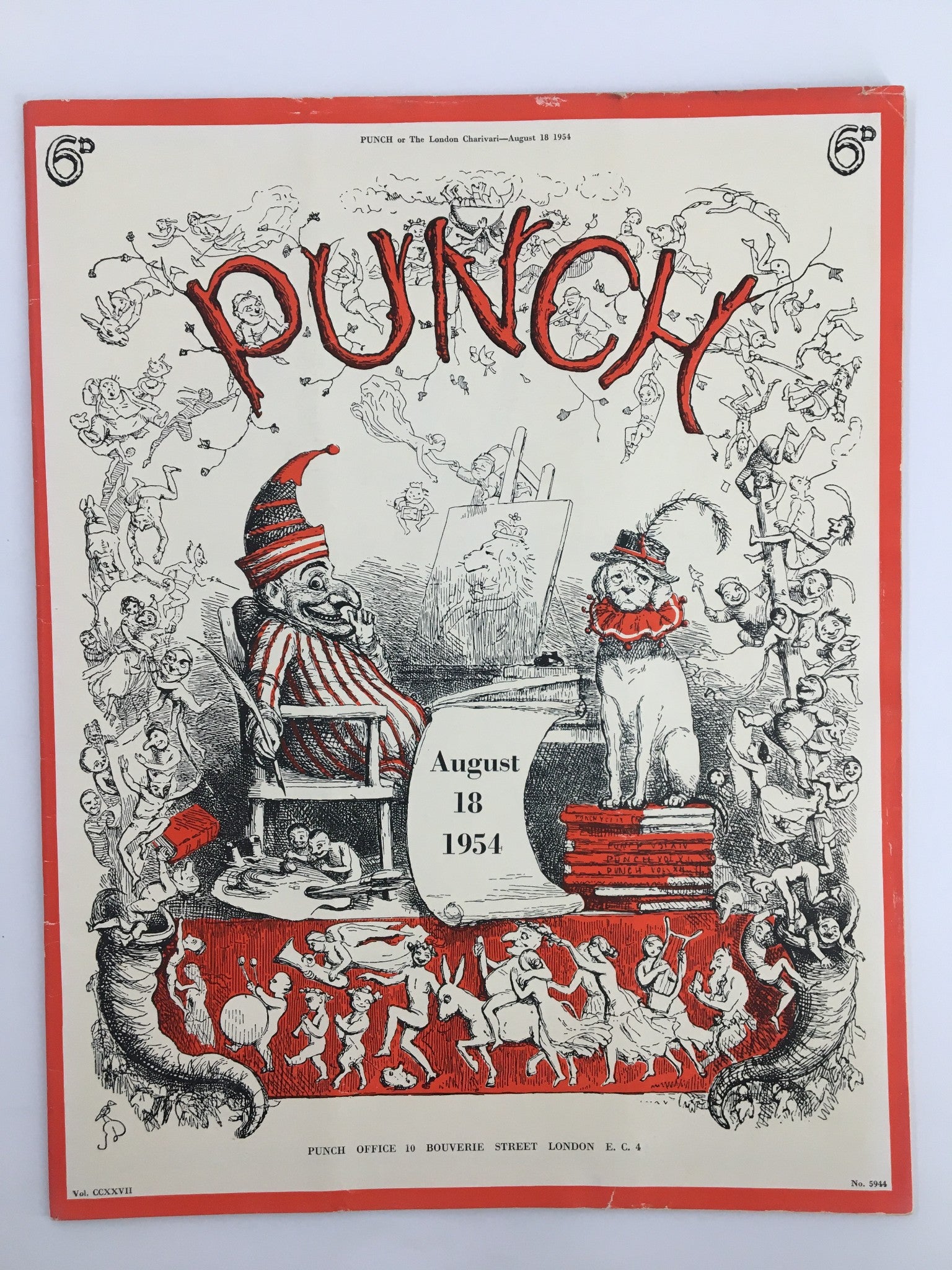 VTG Punch August 18 1954 WWII Cartoon & Humour Magazine No Label