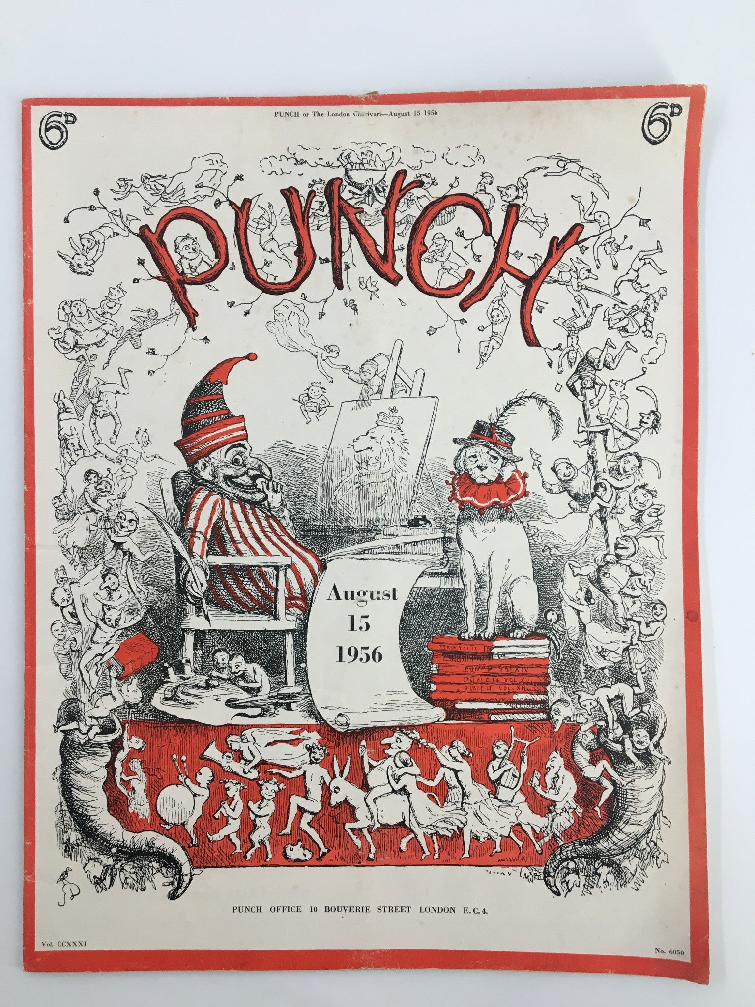 VTG Punch August 15 1956 WWII Cartoon & Humour Magazine No Label