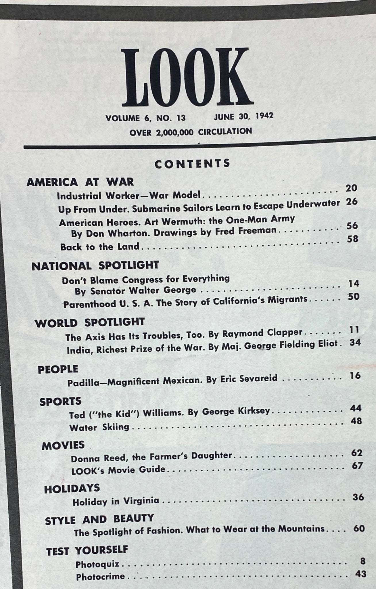 VTG Look Magazine June 30, 1942 Vol 6 No. 13 The Axis Has Its Troubles, Too