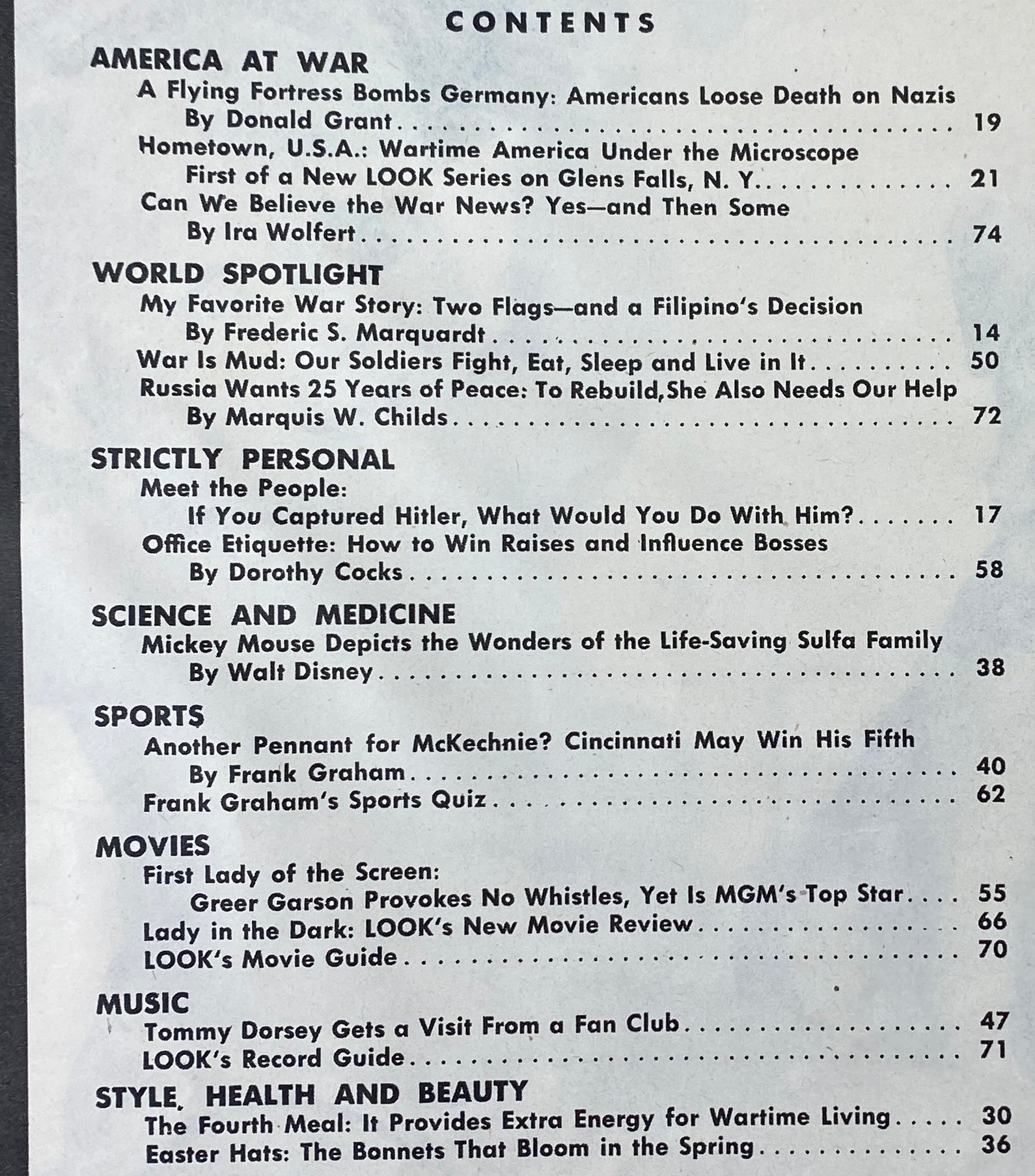 VTG Look Magazine April 4, 1944 Wartime America Under the Microscope No Label