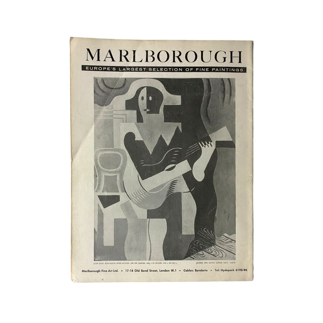 Art News Magazine March 1959 cover image of Marlborough featuring abstract artwork, promoting Europe's largest selection of fine paintings, encapsulating the artistic spirit of the late 1950s.