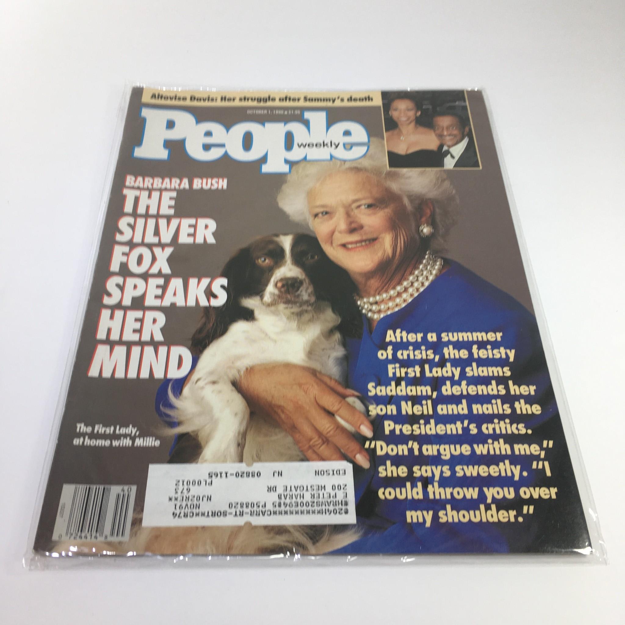 People Magazine October 1 1990 Barbara Bush The Silver Fox Speaks Her Mind VG