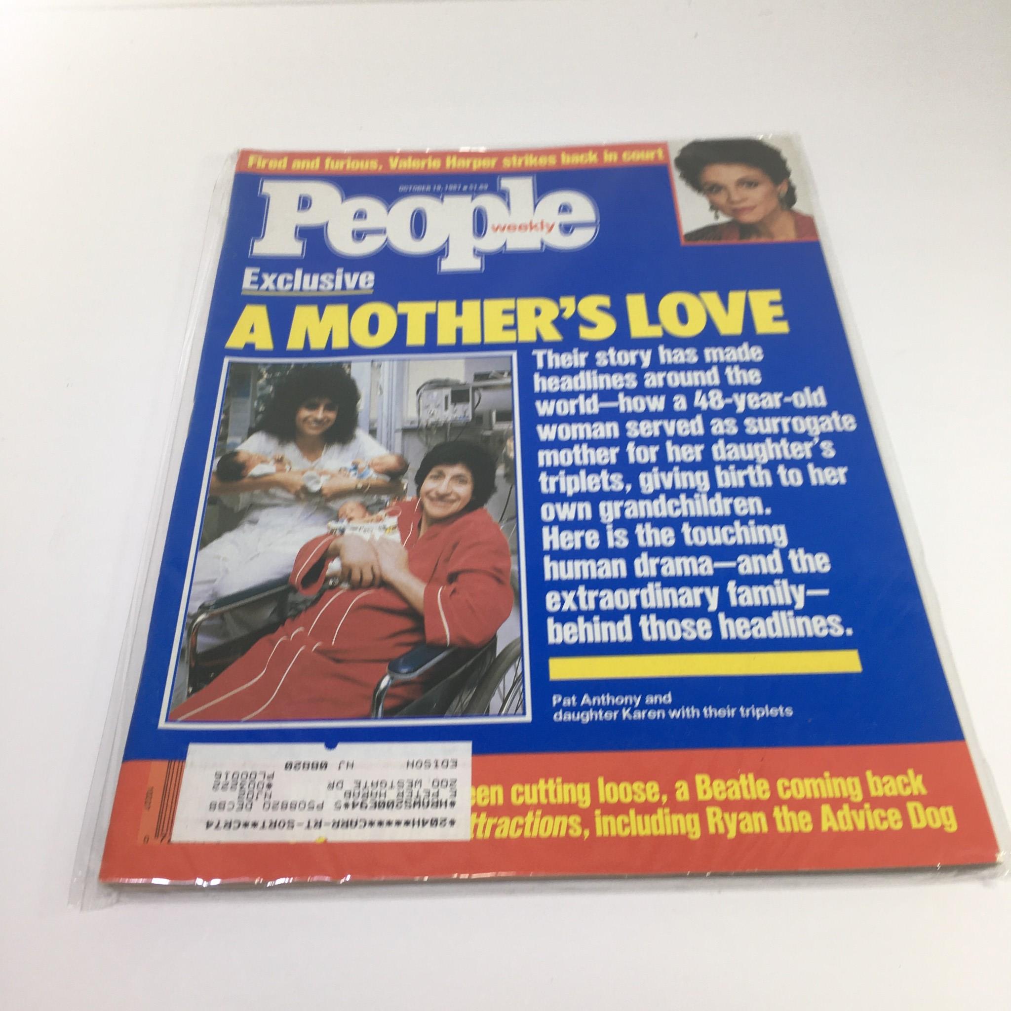 People Magazine October 19 1987 Pat Anthony Daughter Karen with Triplets VG