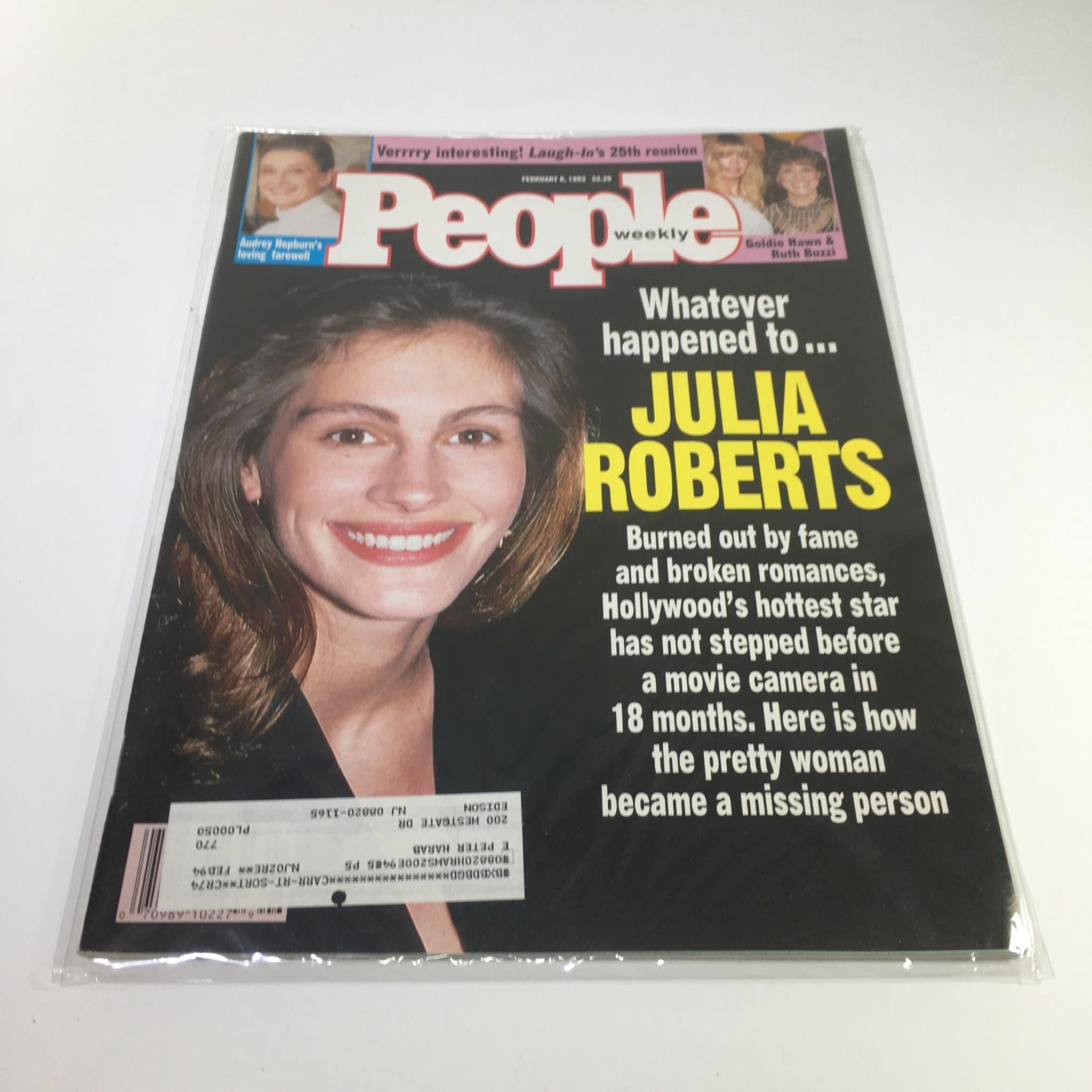 People Magazine February 8 1993 Julia Roberts Burned Out by Fame & Romances VG