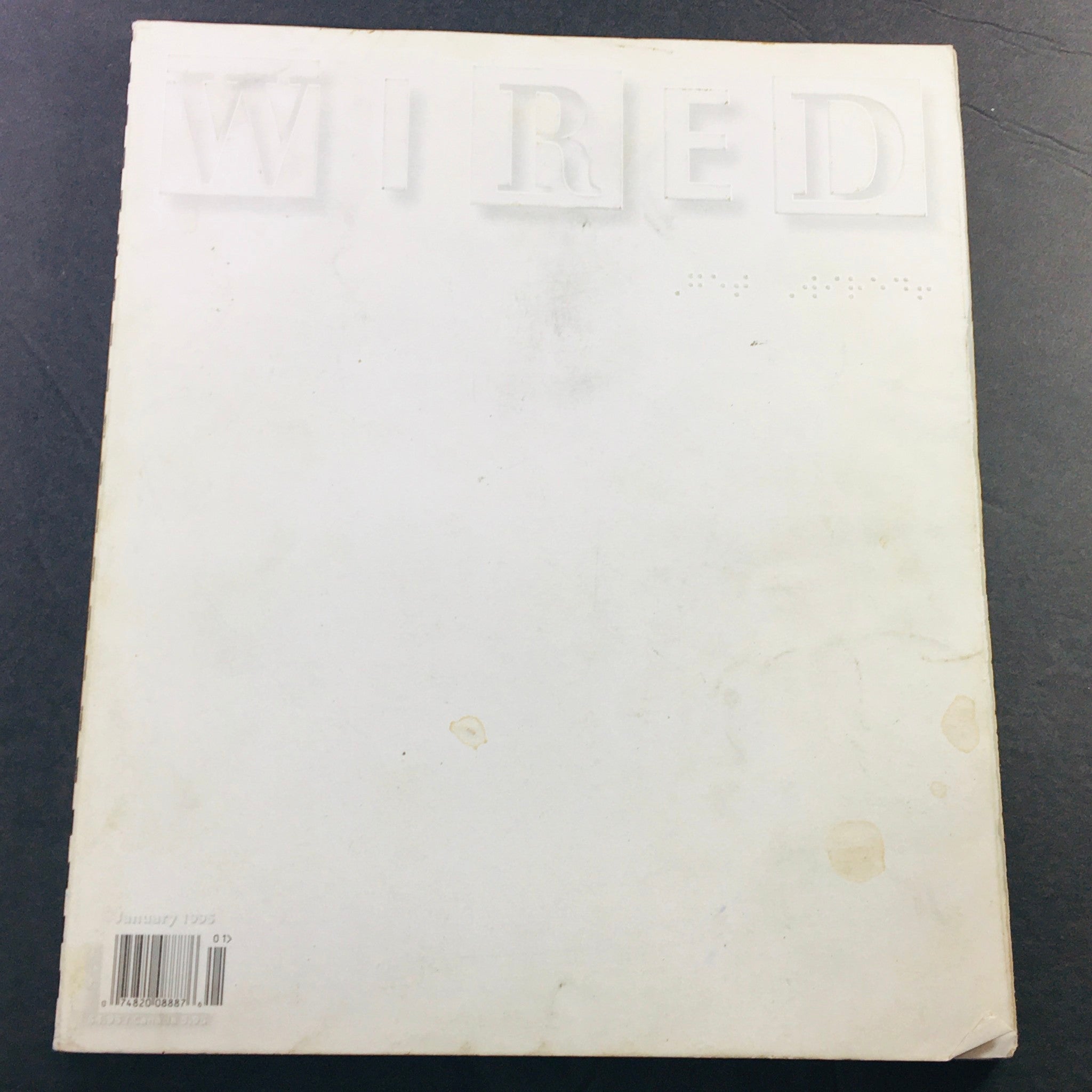 Wired Magazine January 1995 Vol 3 #1 - ALL WHITE COVER, Absolut Ludtke