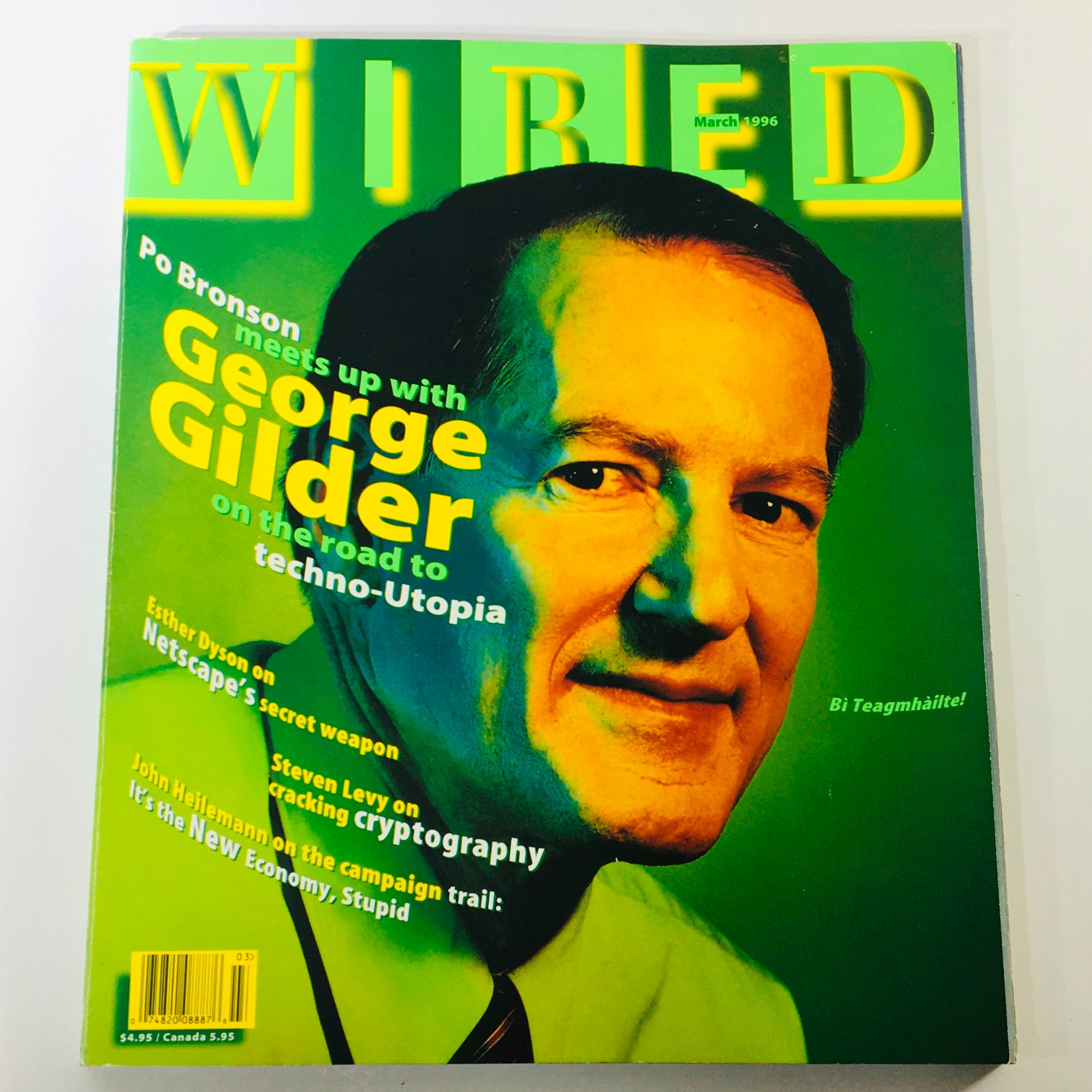 Wired Magazine March 1996 Vol 4 #3 Po Bronson Meets Up with George Gilder