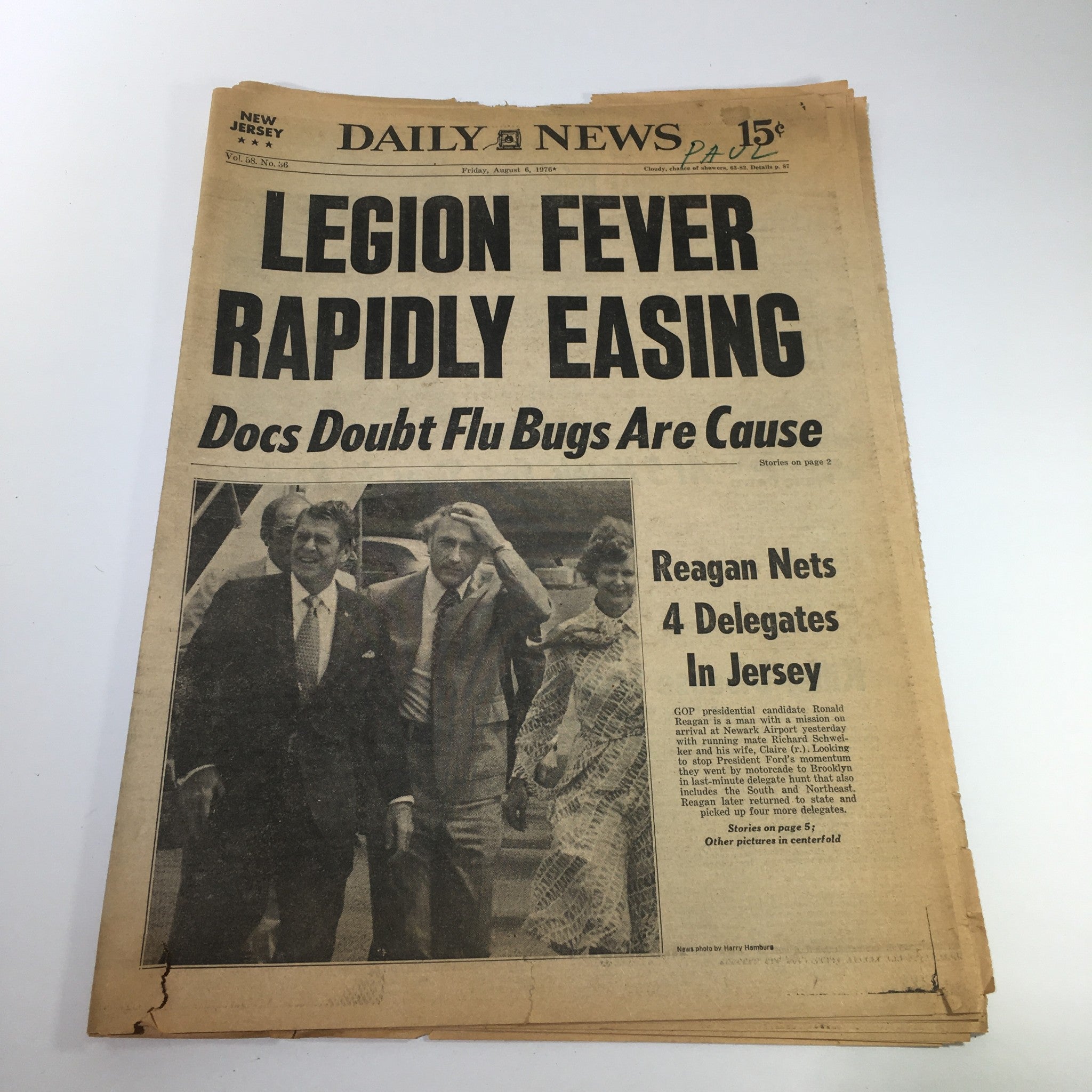 NJ Daily News: Aug 6 1976 Legion Fever Rapidly Easing Ronald Reagan