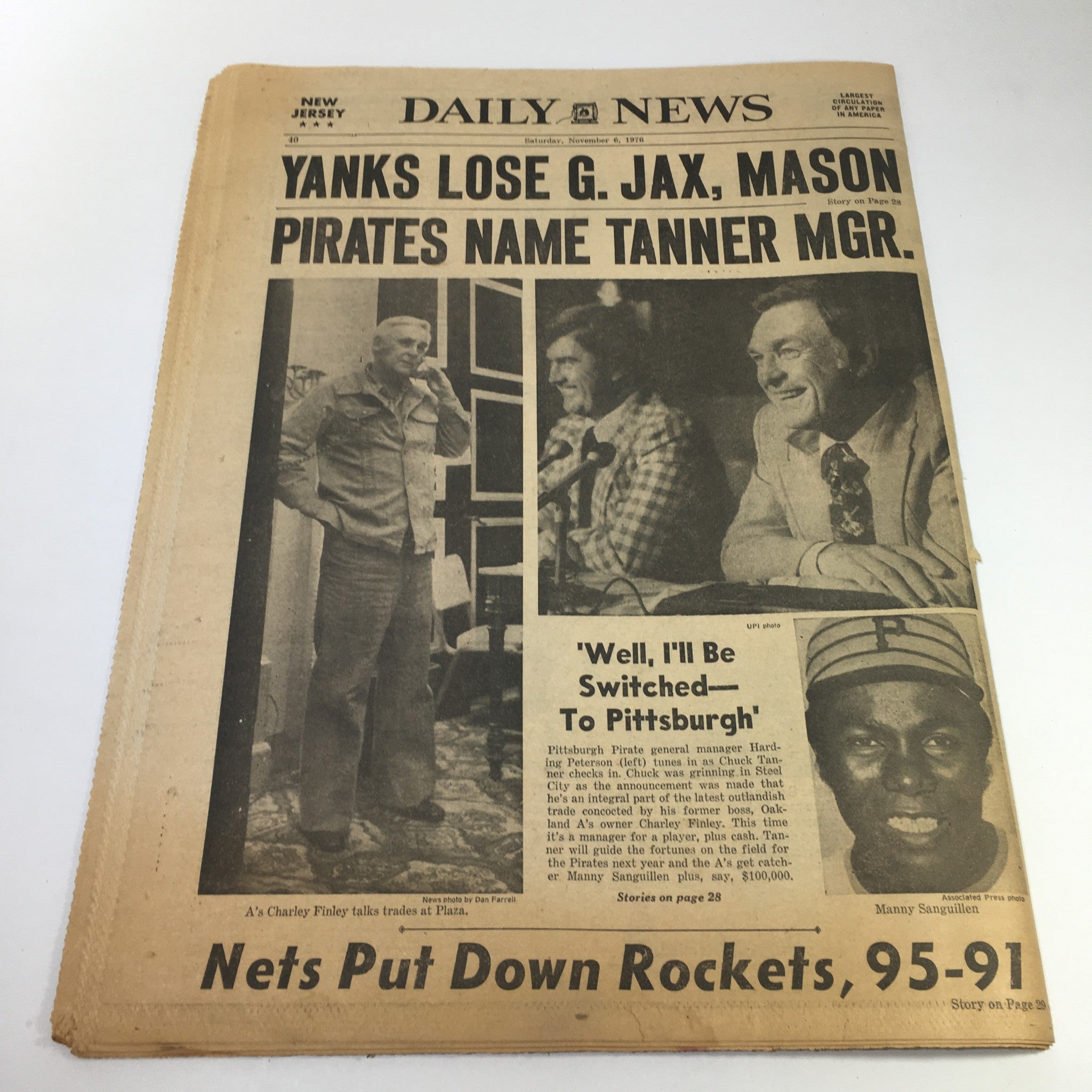 NY Daily News:11/6/76 Jersey TV Bid Denied By FCC William Coleman & Pres Ford