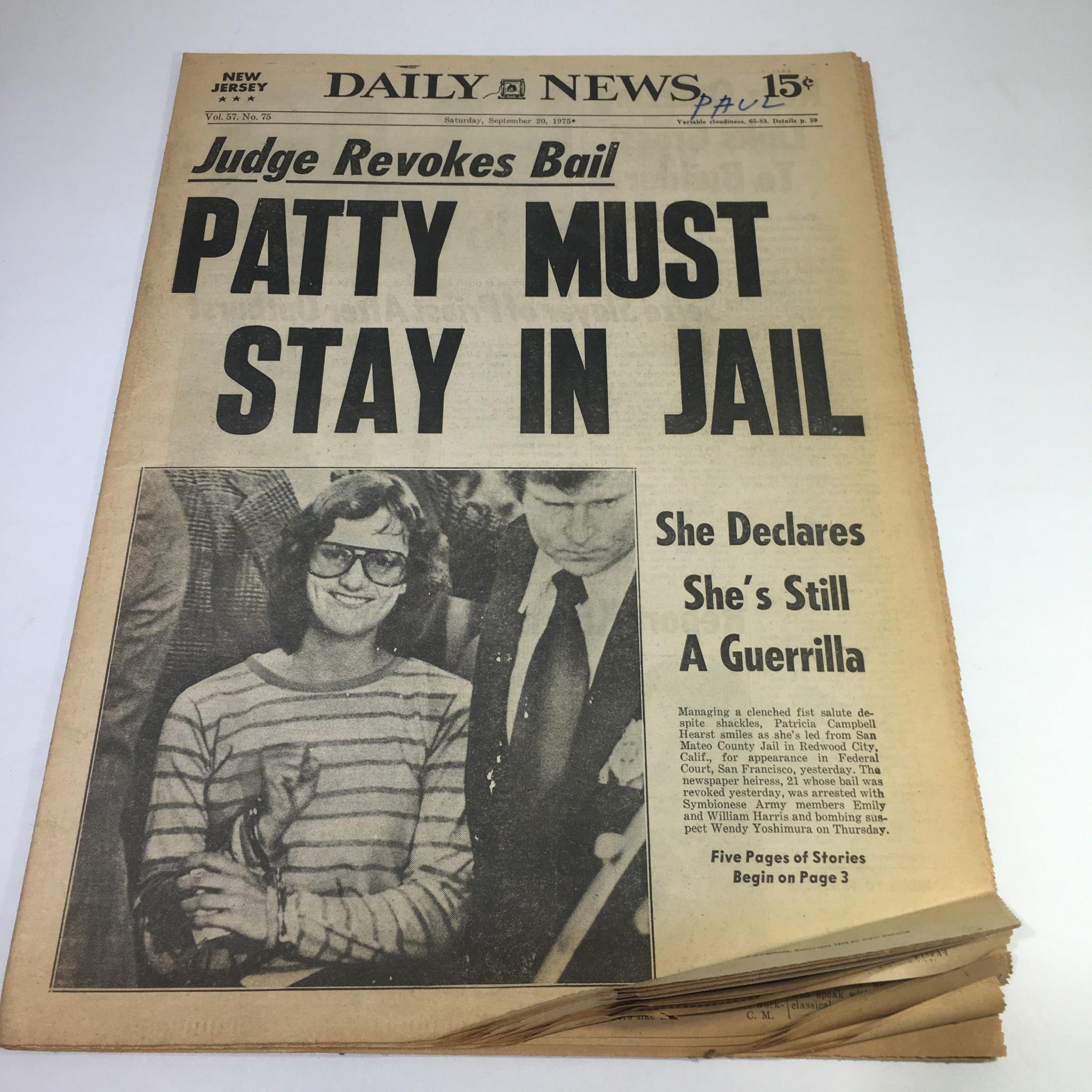 NY Daily News: 9/20/1975 Judge Revokes Bail Patricia Campbell Must Stay In Jail