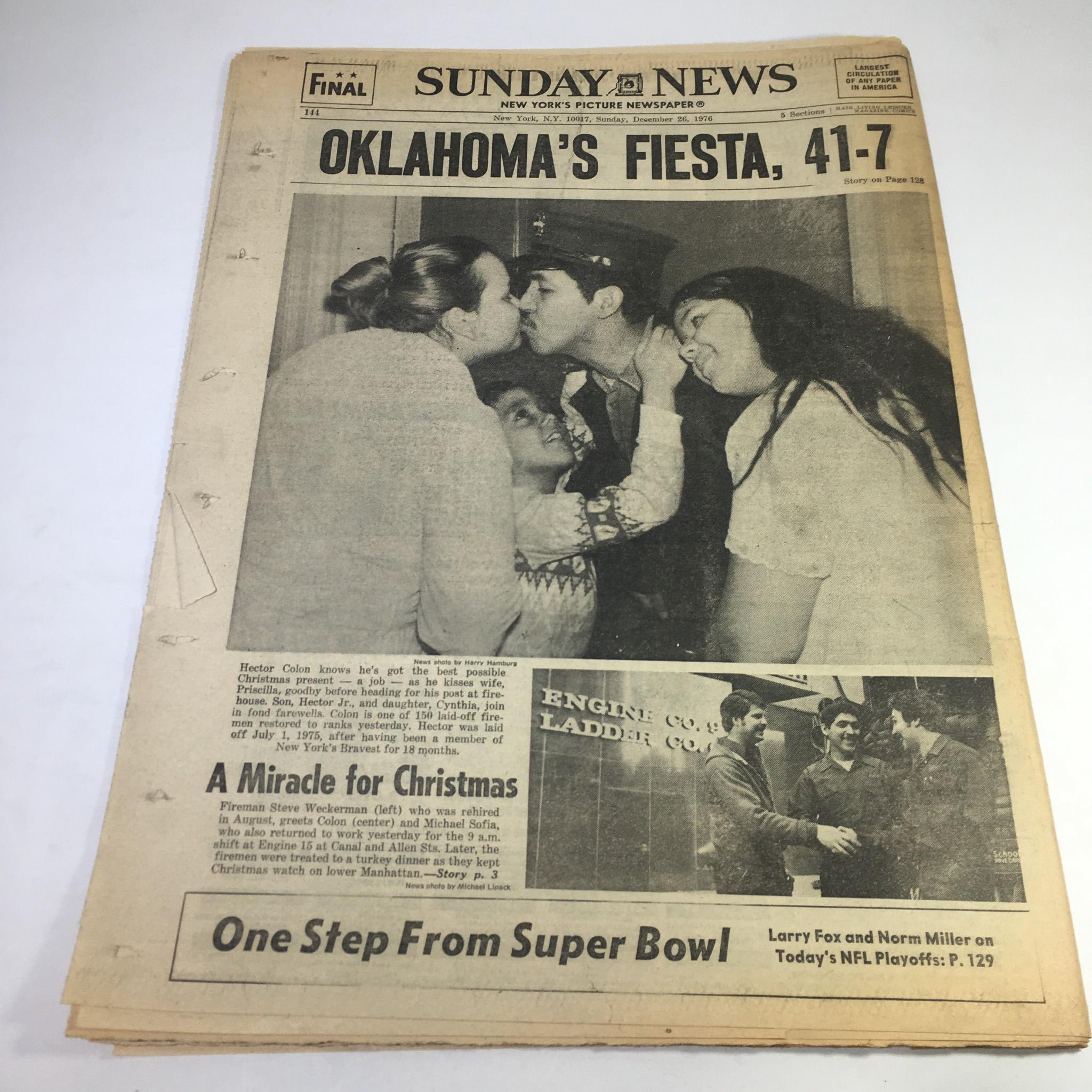 Sunday News:12/26/76 Hero Fireman Fights 4 Life; Jimmy Carter Visits Mrs. Carter