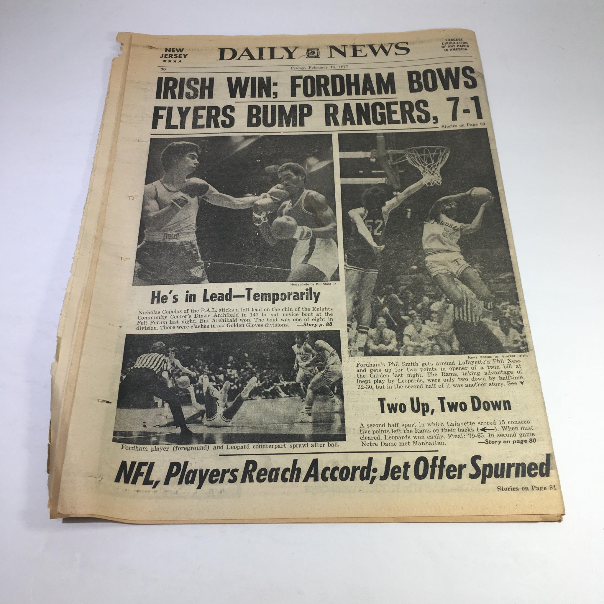 NY Daily News:2/8/77 Offshore Oil Leases Voided; Rochelle Patrolman,Allen McLeod