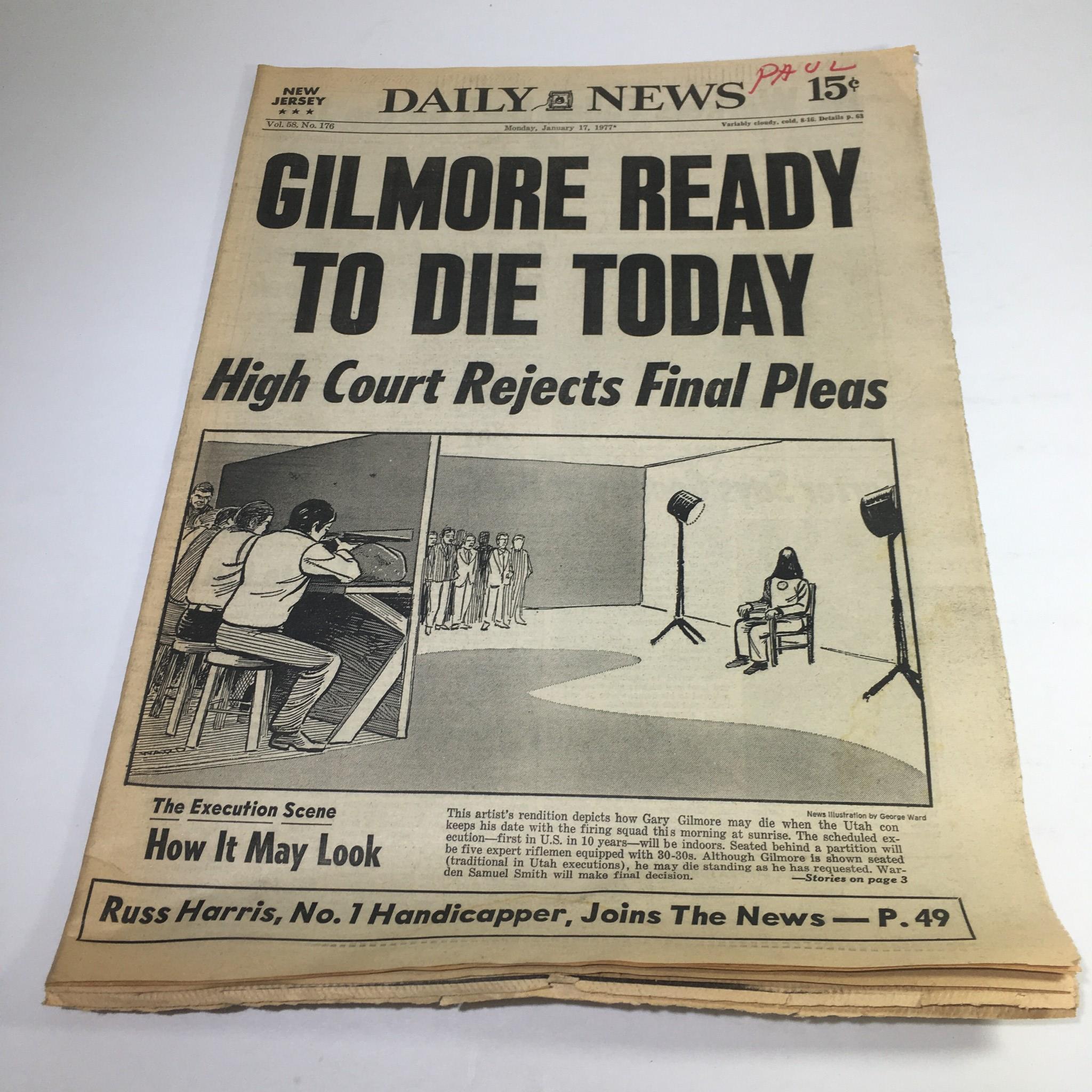 NY Daily News:1/17/77 Gary Gilmore Ready 2 Die; High Court Rejects Final Pleas