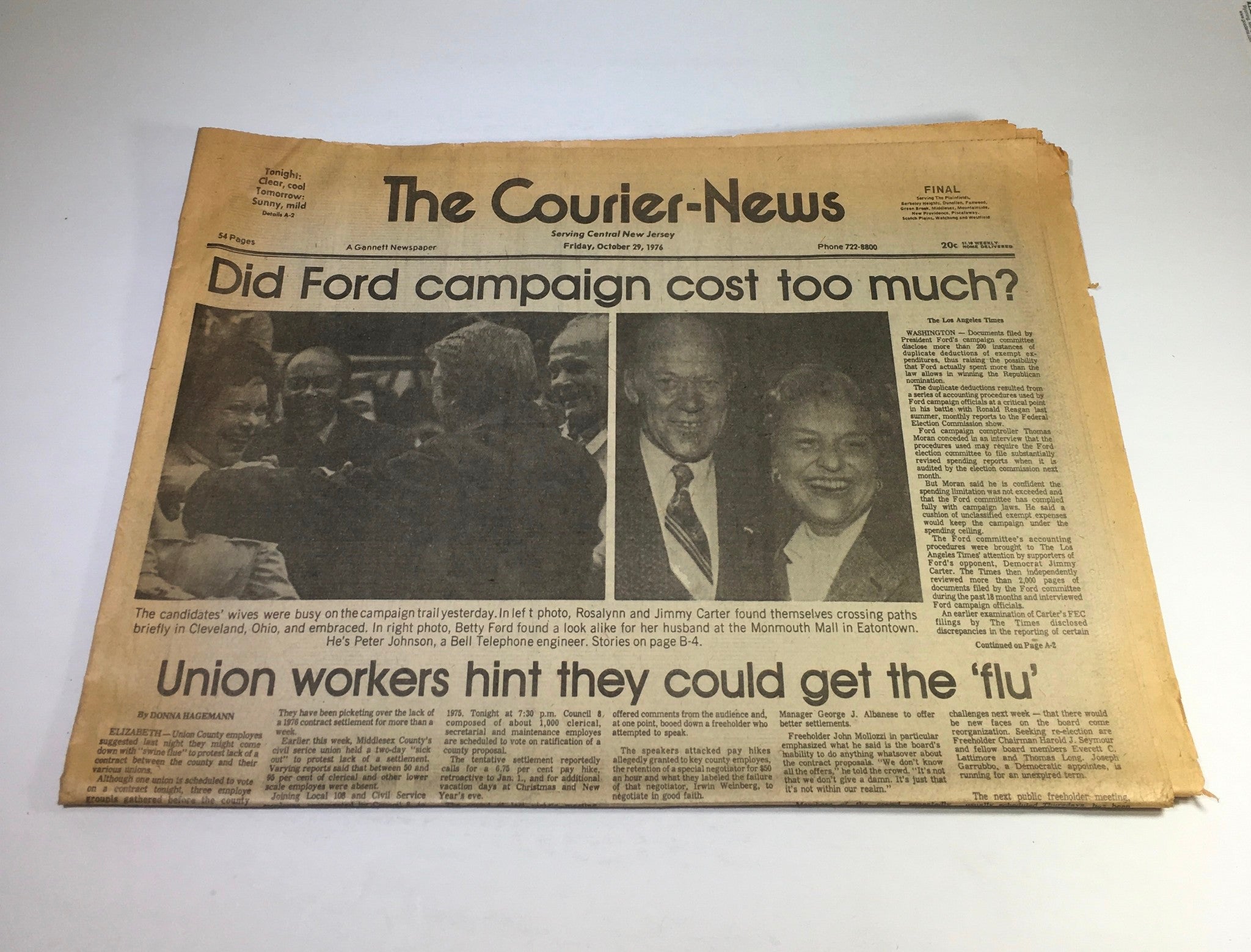 The Courier News:10/29/76 Ford's Campaign Cmte. Twin Deduct Exempt Outlay