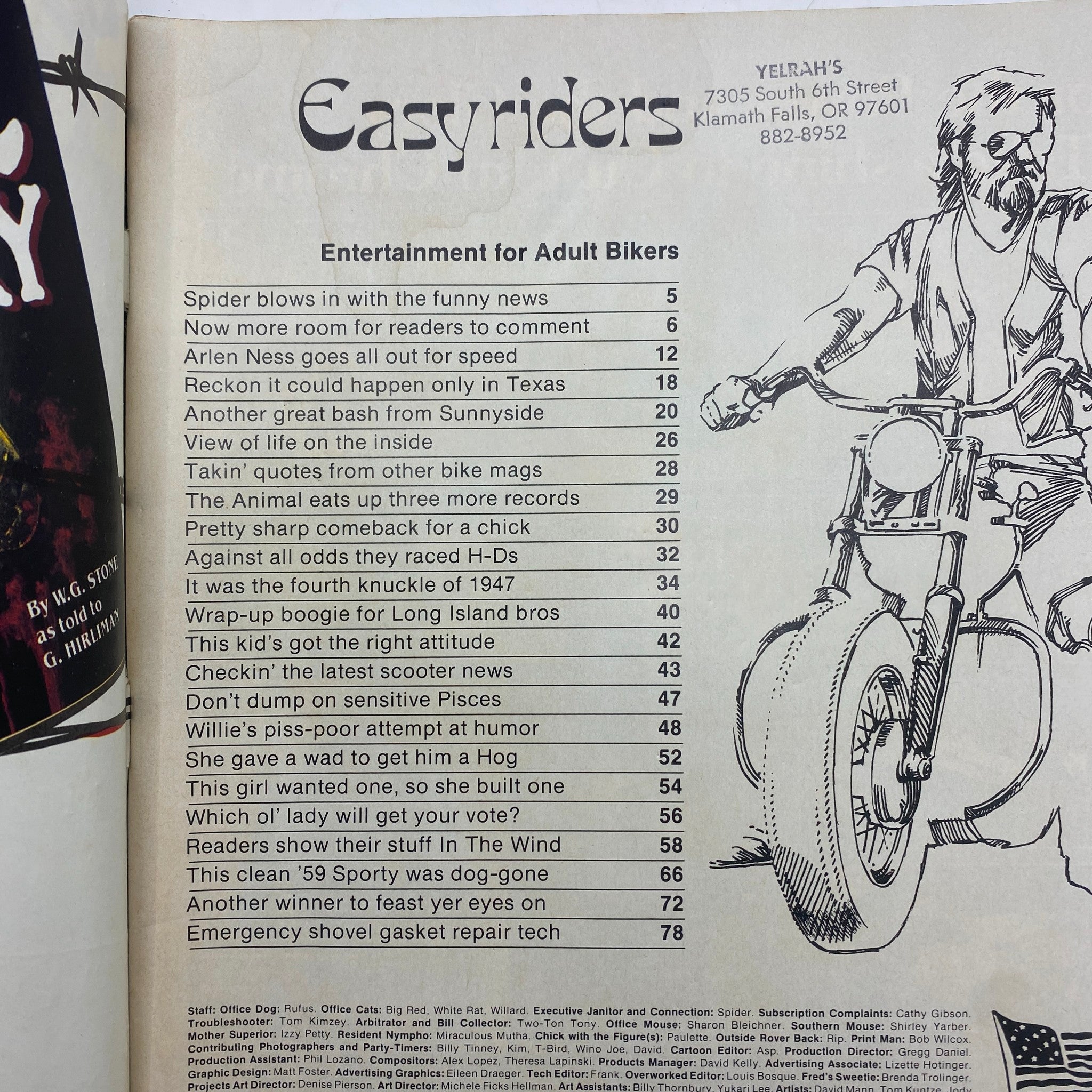 VTG Easyriders Magazine March 1983 Sweetie Builds Her Scoot No Label