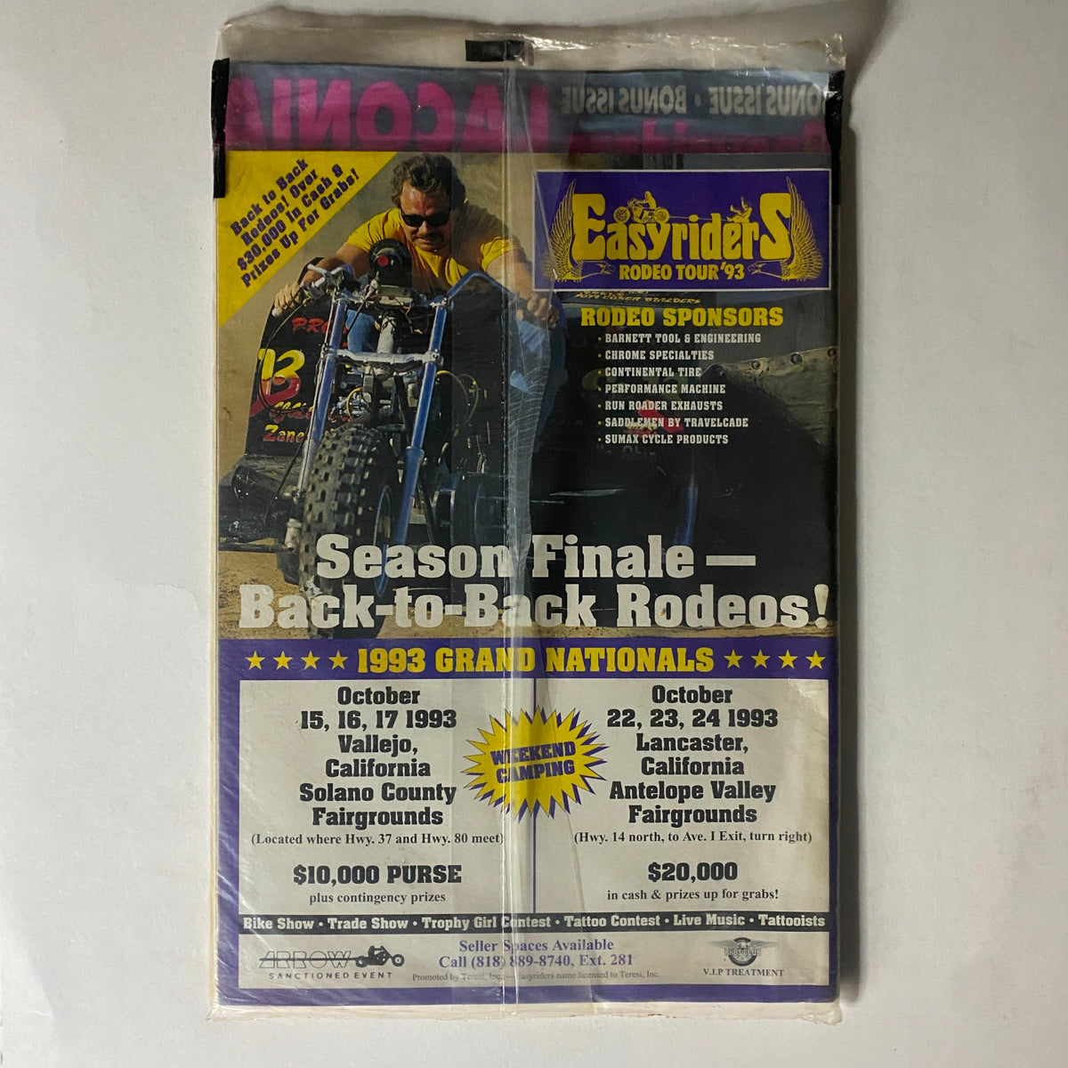 Easy Riders Rodeo Poster Easyriders Nov 1993 Laconia Vintage Magazine