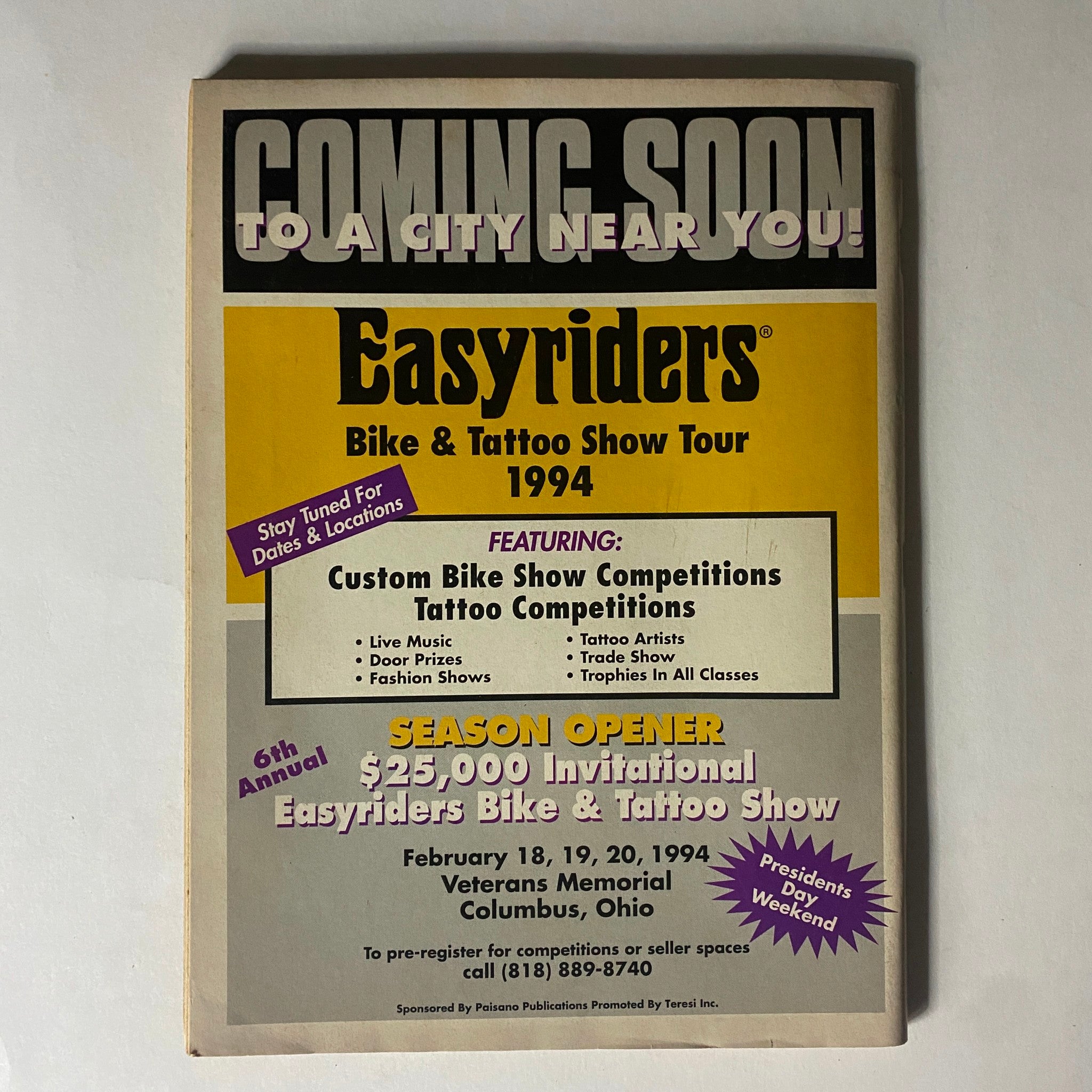 Easyriders Magazine January 1994 Our Biggest Rodeo Rocks Ohio No Label