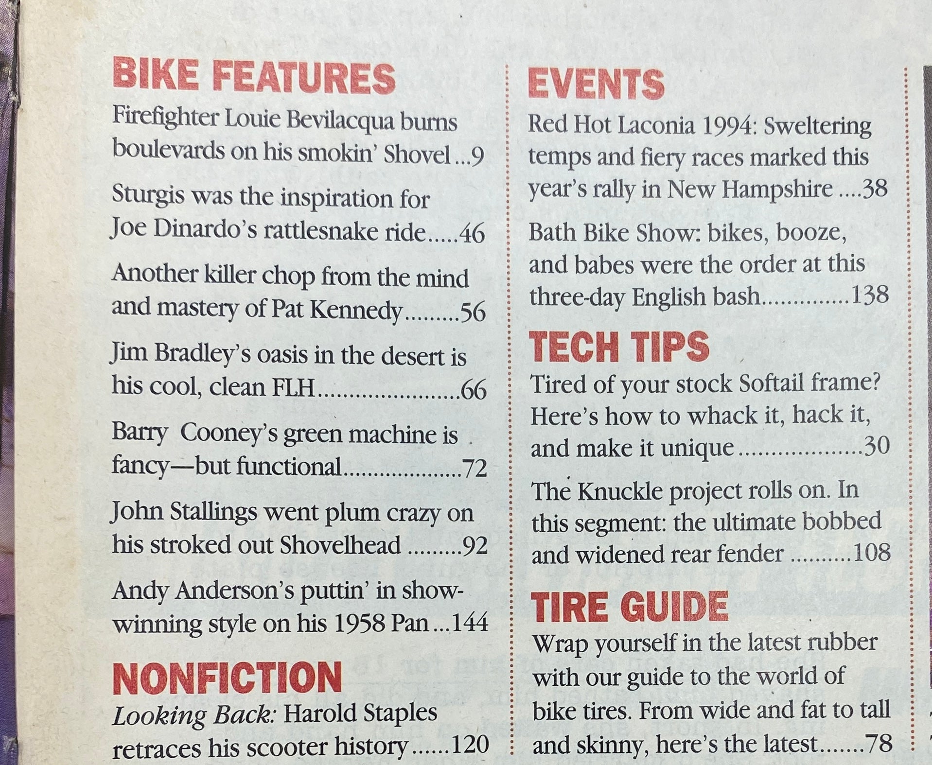 Easyriders Magazine November 1994 Outrageous Laconia Race Week