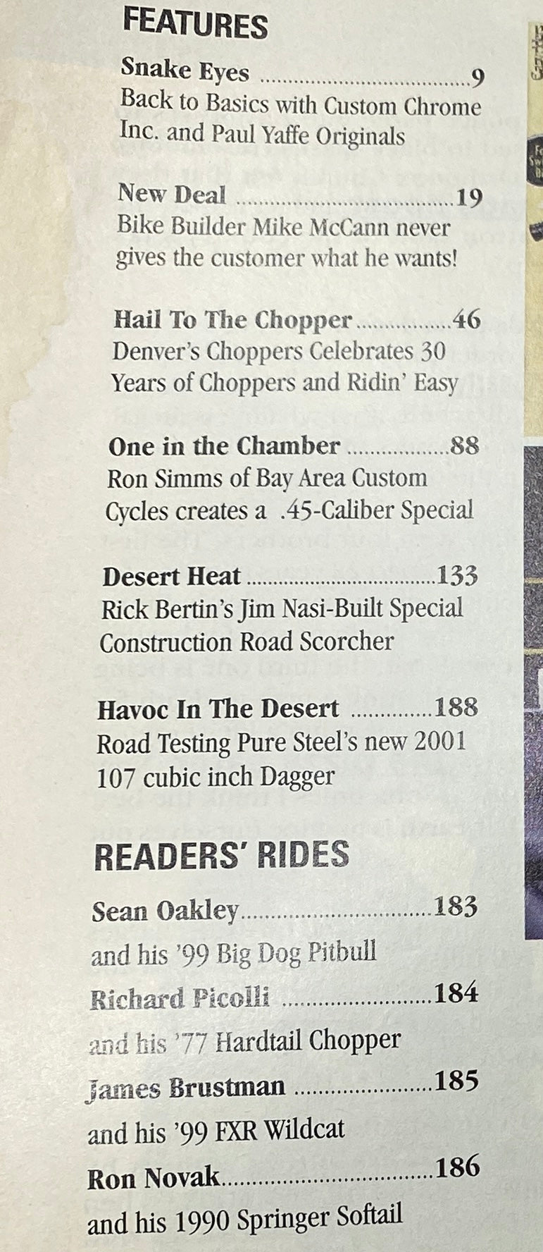 Easyriders Magazine June 2001 #336 Hail To The Denver's Chopper No Label