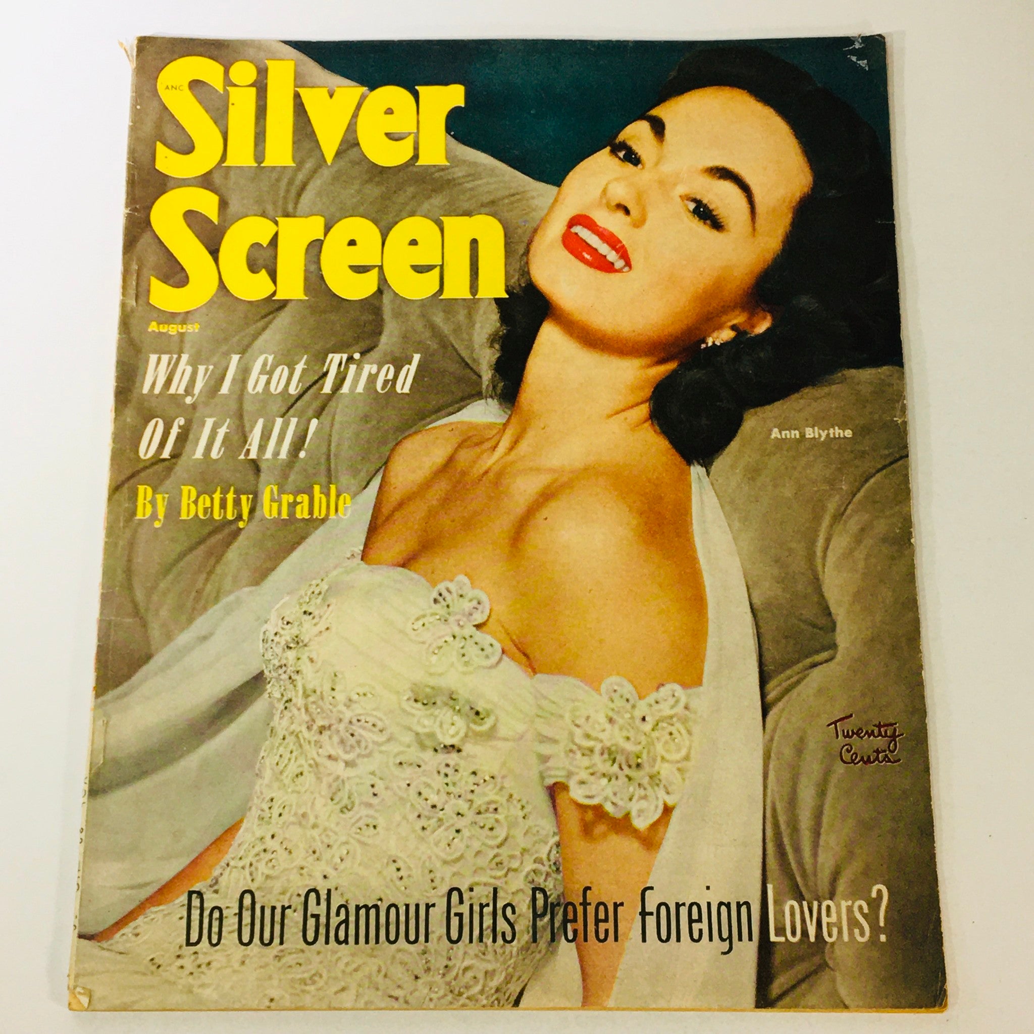 VTG Silver Screen Magazine August 1952 Ann Blythe, Johnnie Ray, Shirley Booth