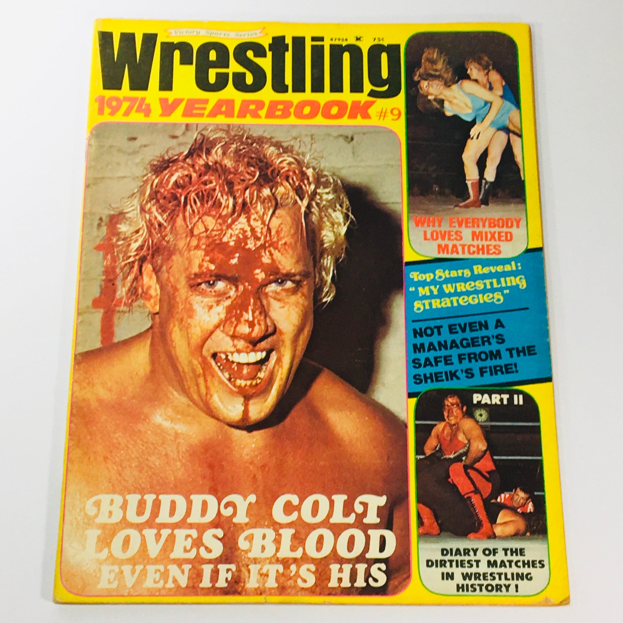 VTG Wrestling Yearbook Magazine 1975 #9 Buddy Colt Loves Blood