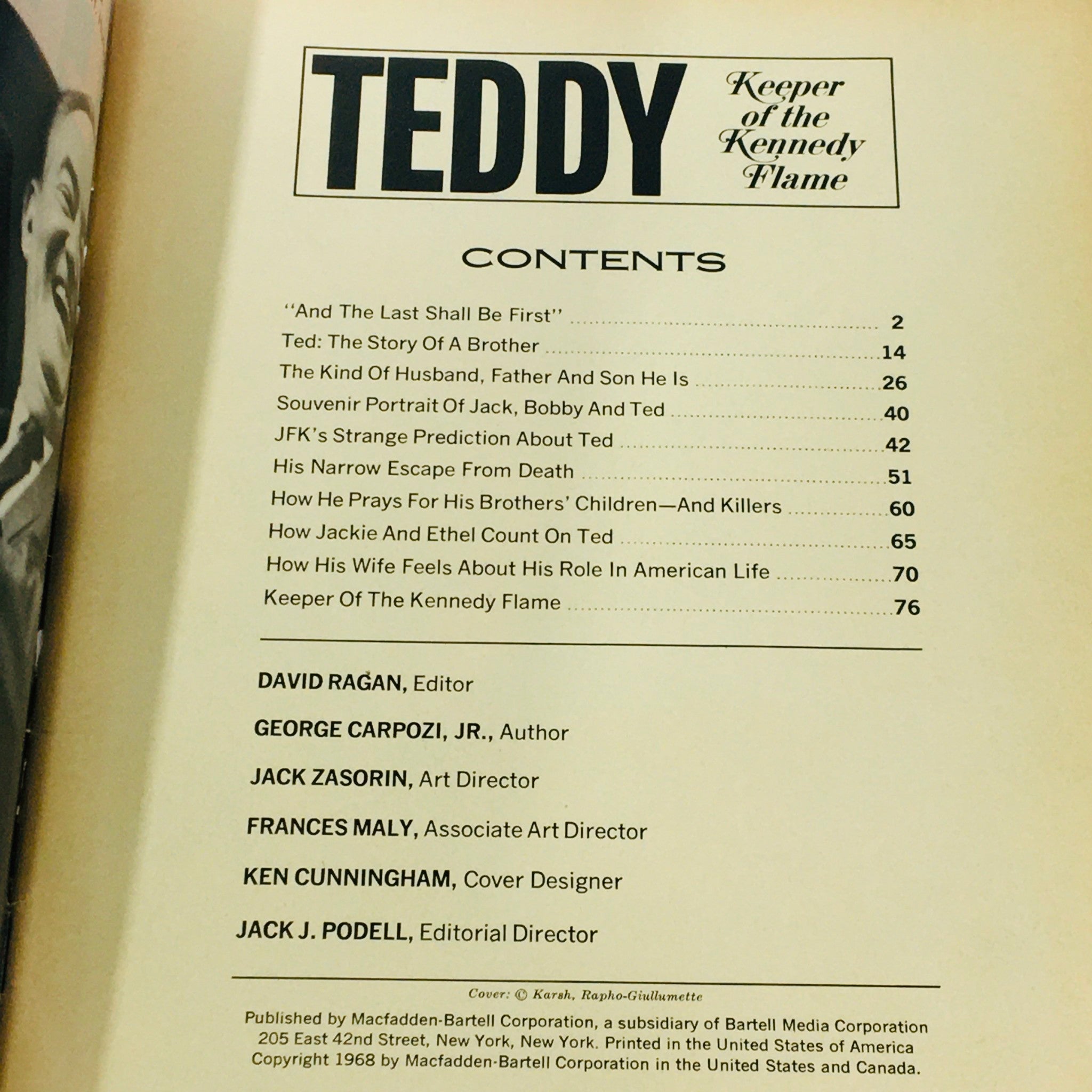 VTG 1968 Edward "Teddy" Moore Kennedy, The Story Of A Brother, Keeper of Flame